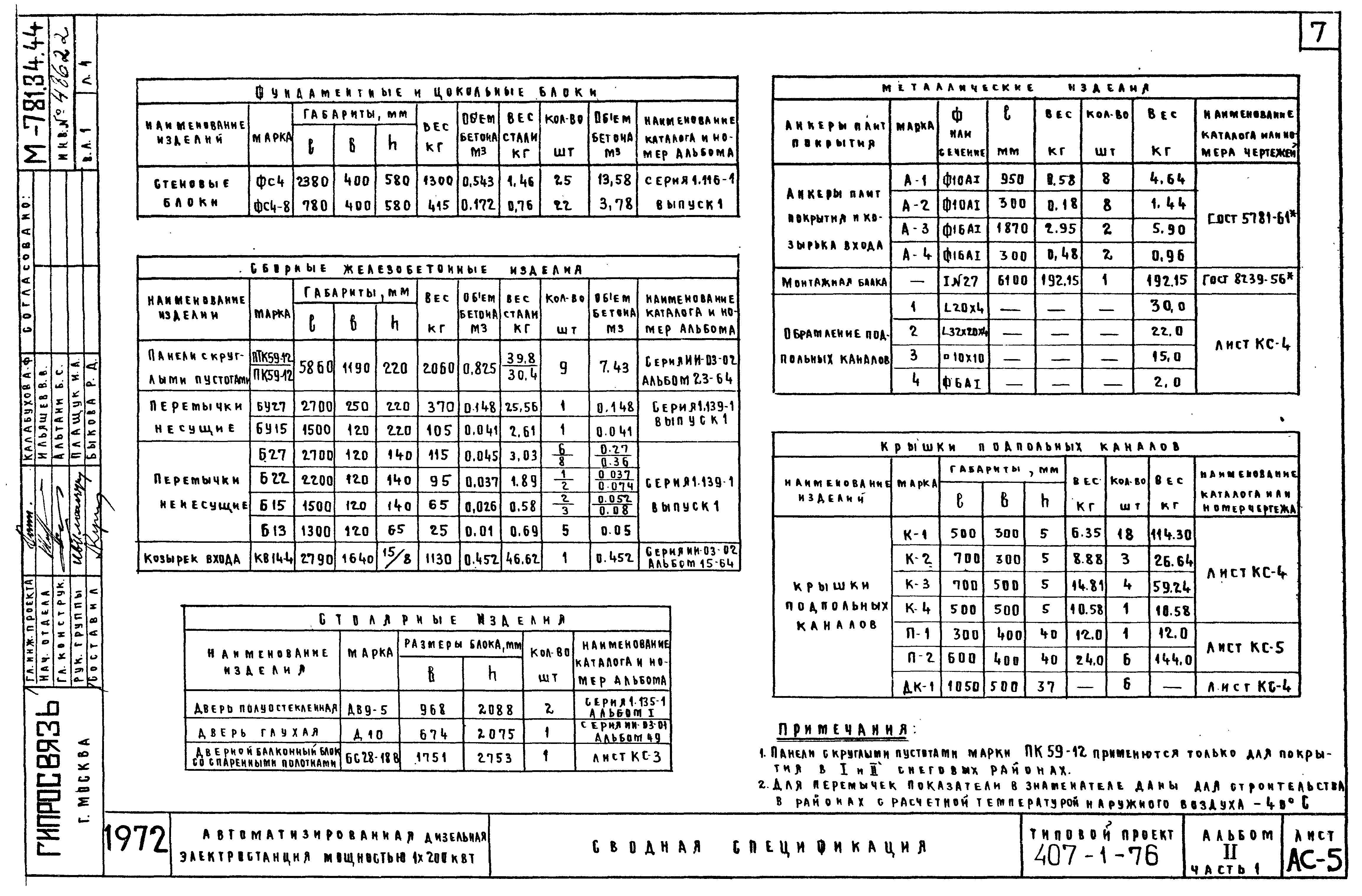 Типовой проект 407-1-76