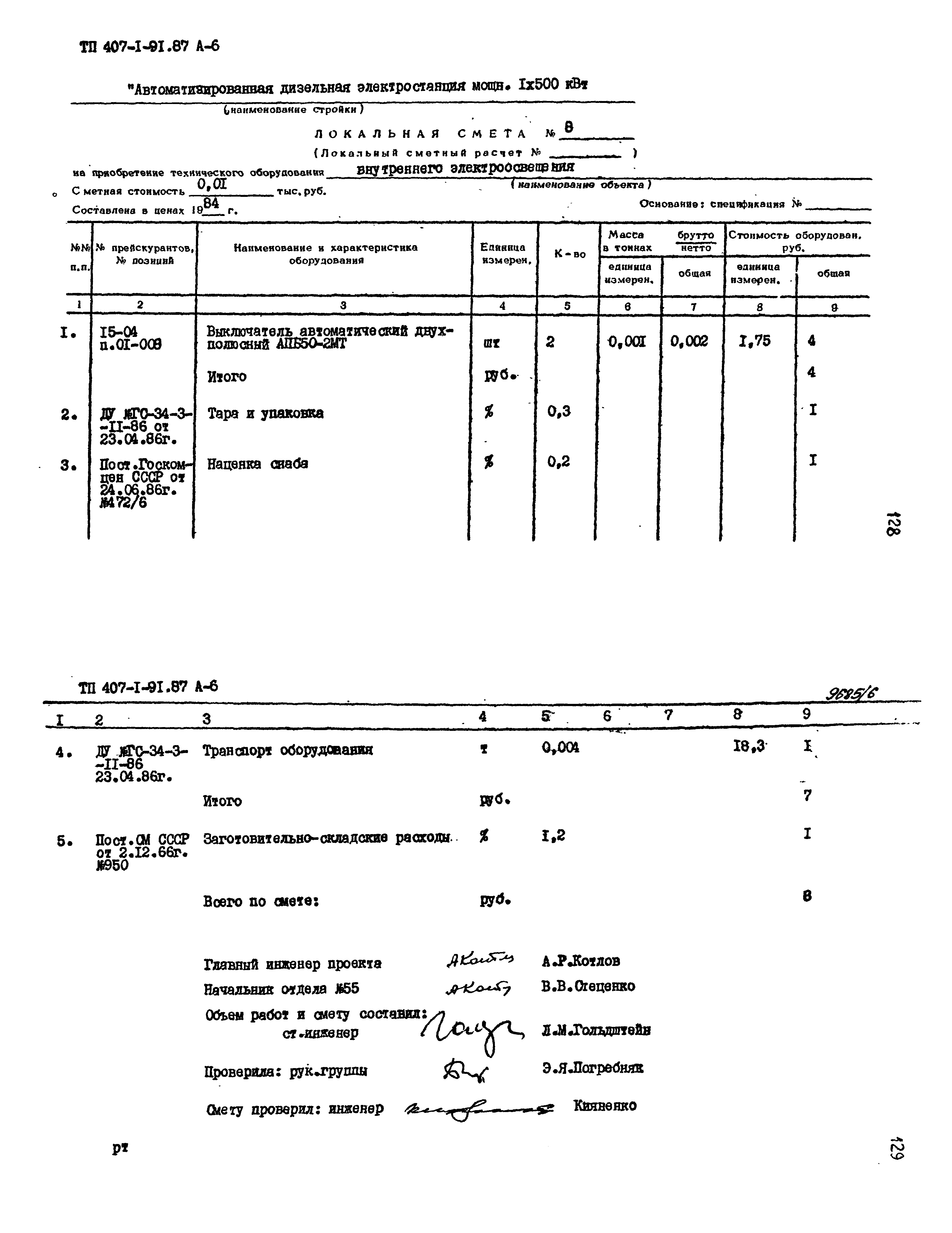 Типовой проект 407-1-91.87