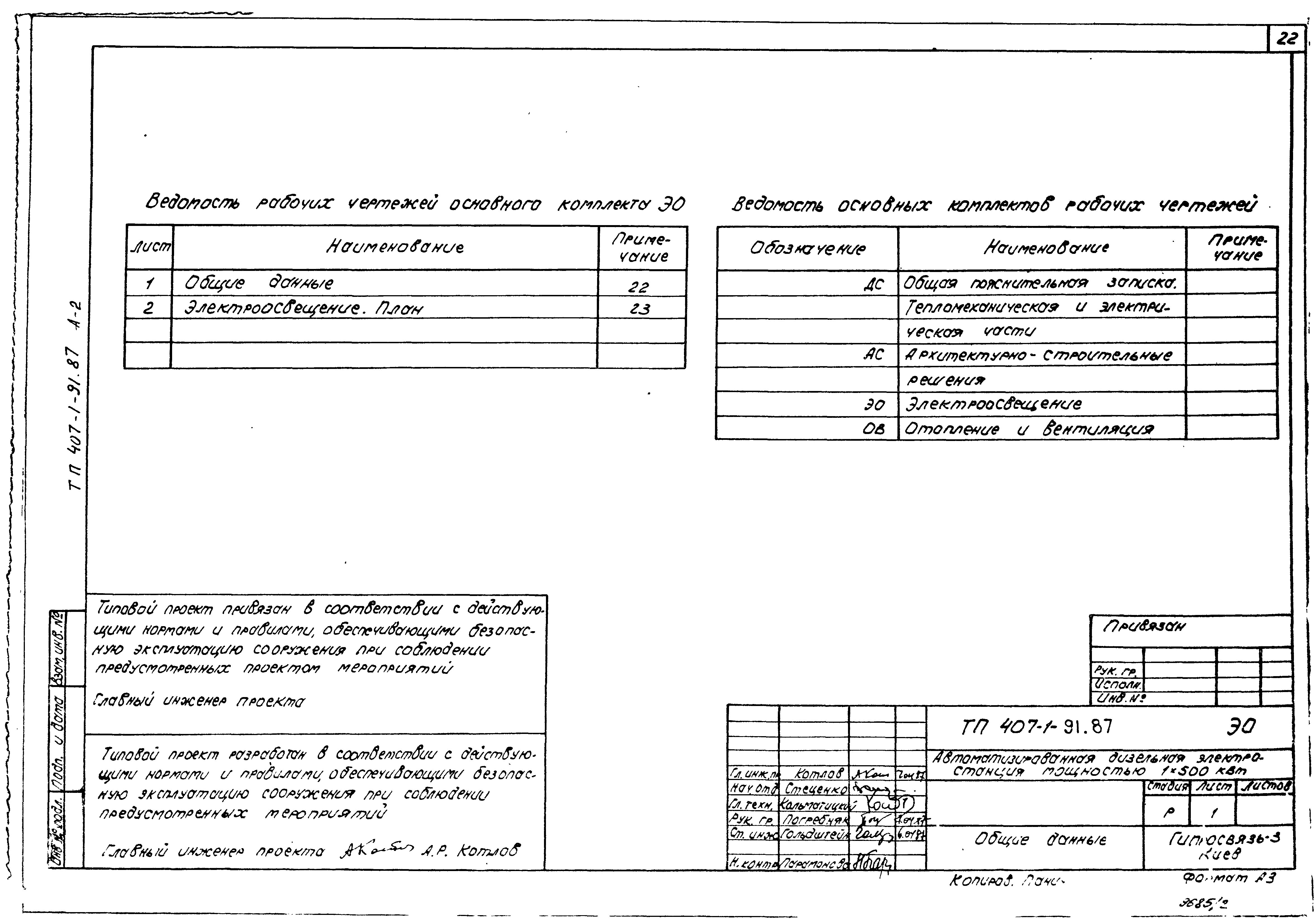 Типовой проект 407-1-91.87