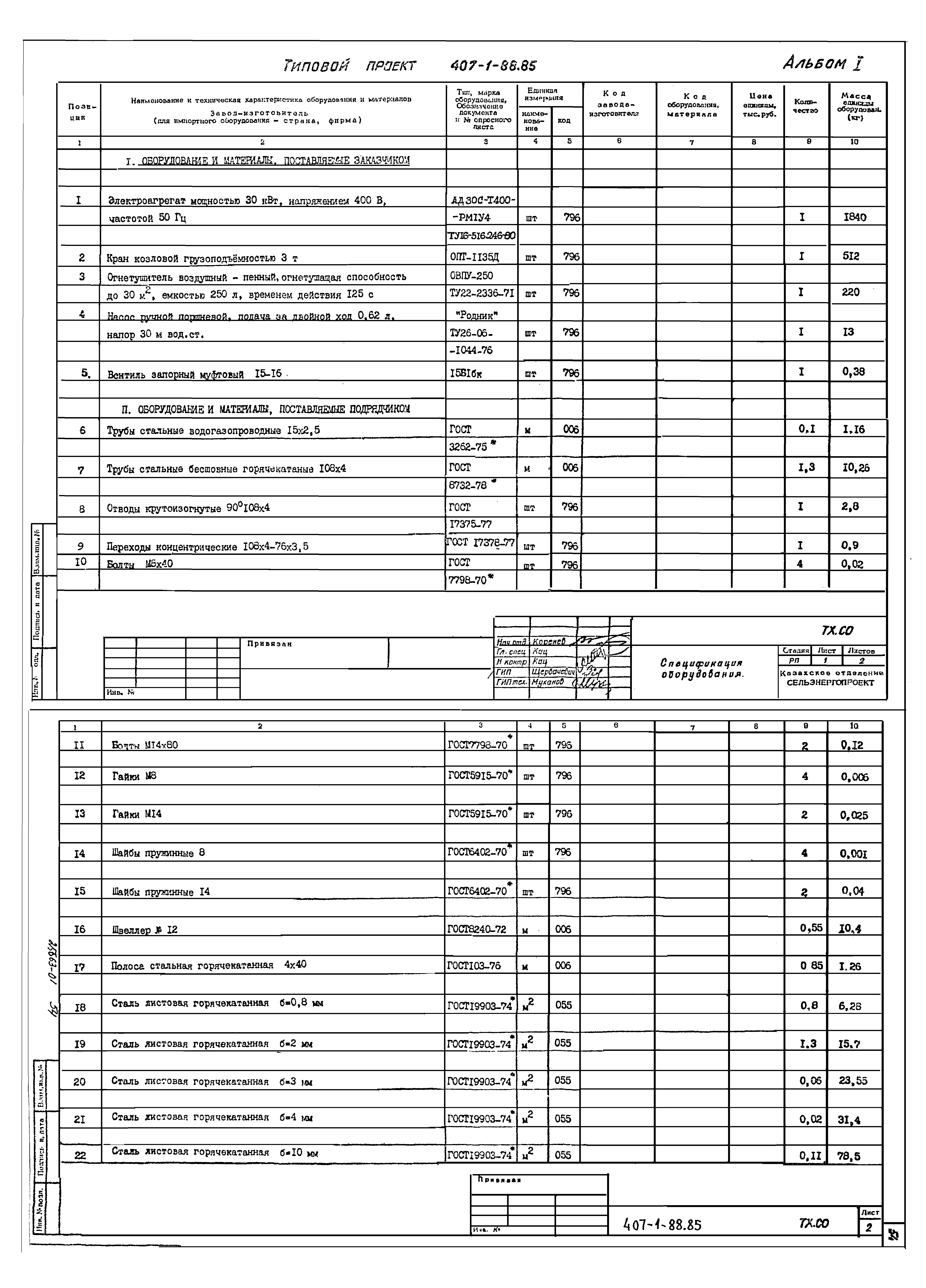 Типовой проект 407-1-88.85
