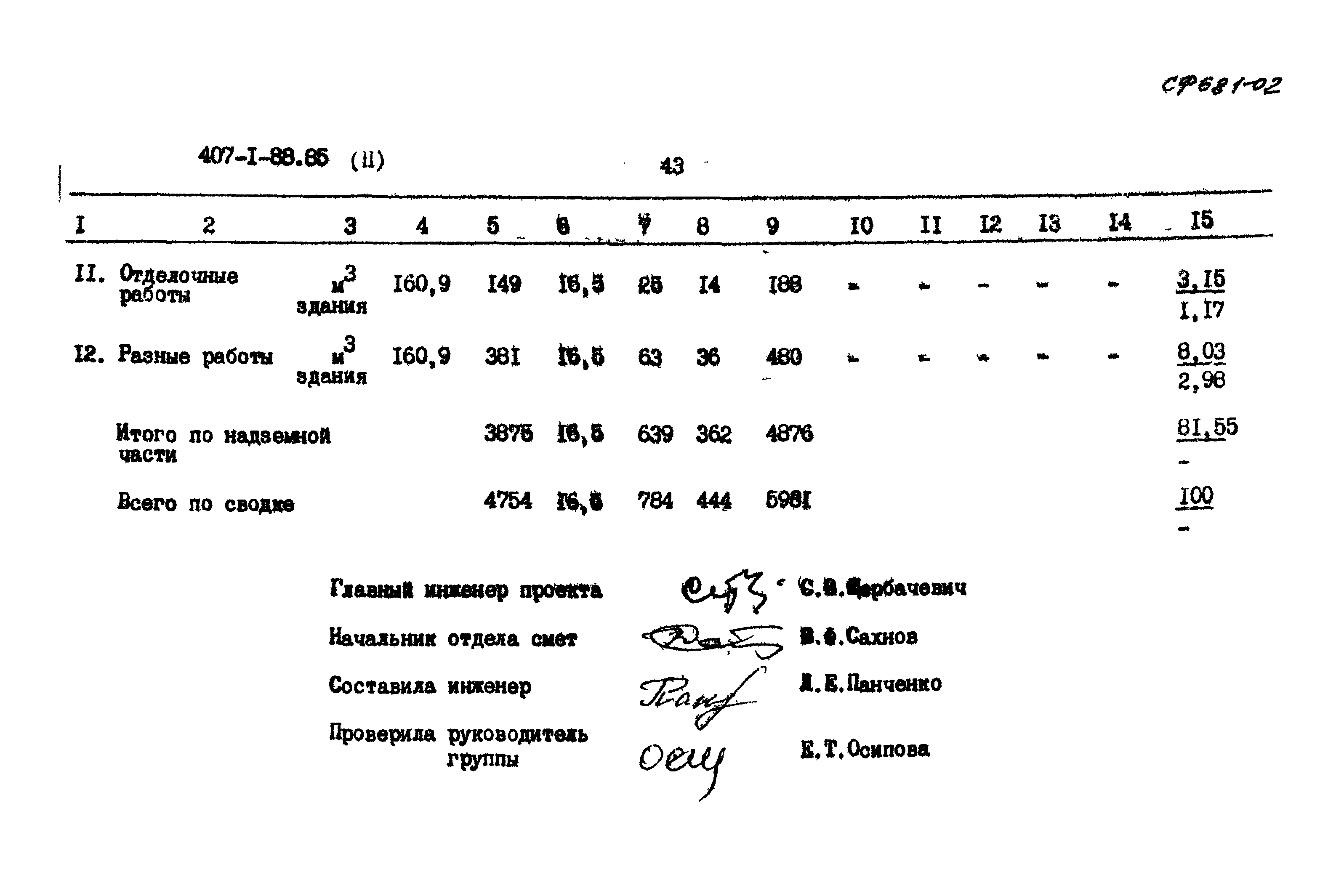 Типовой проект 407-1-88.85