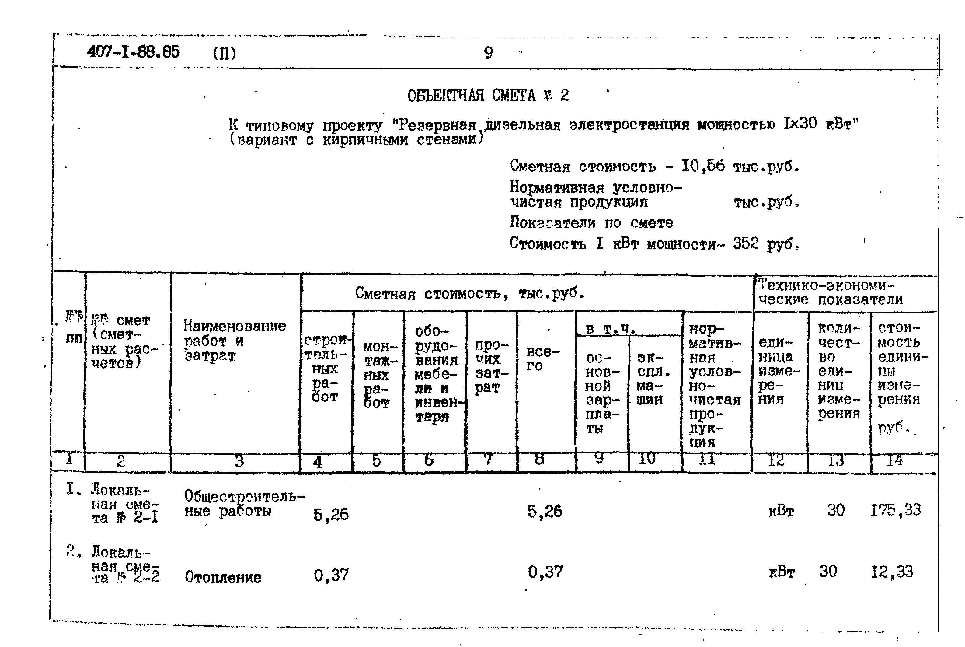 Типовой проект 407-1-88.85