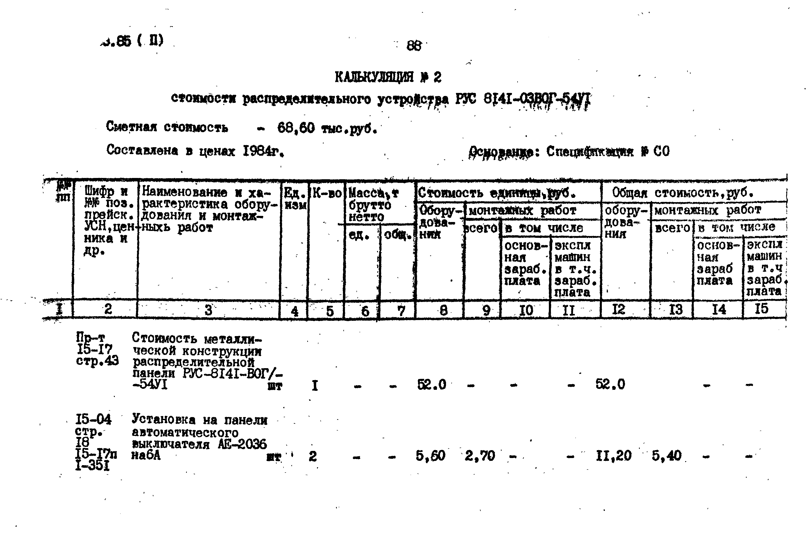 Типовой проект 407-1-88.85