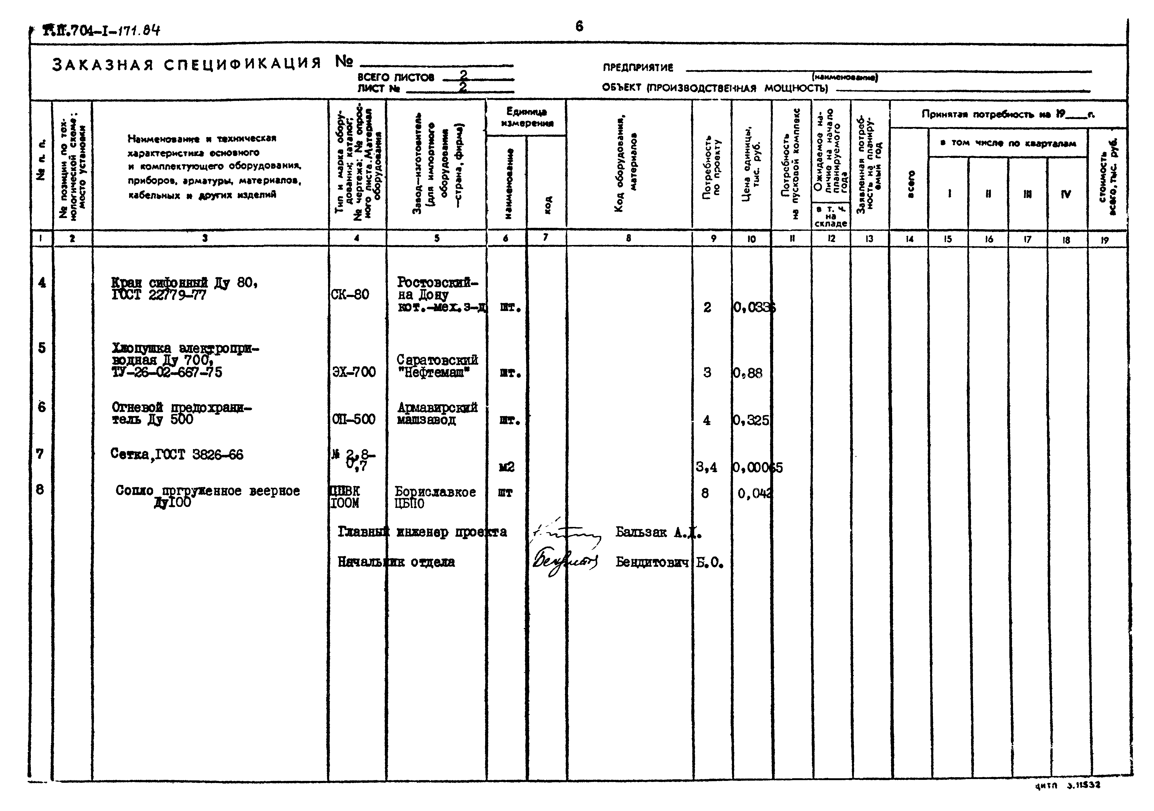 Типовой проект 704-1-171.84