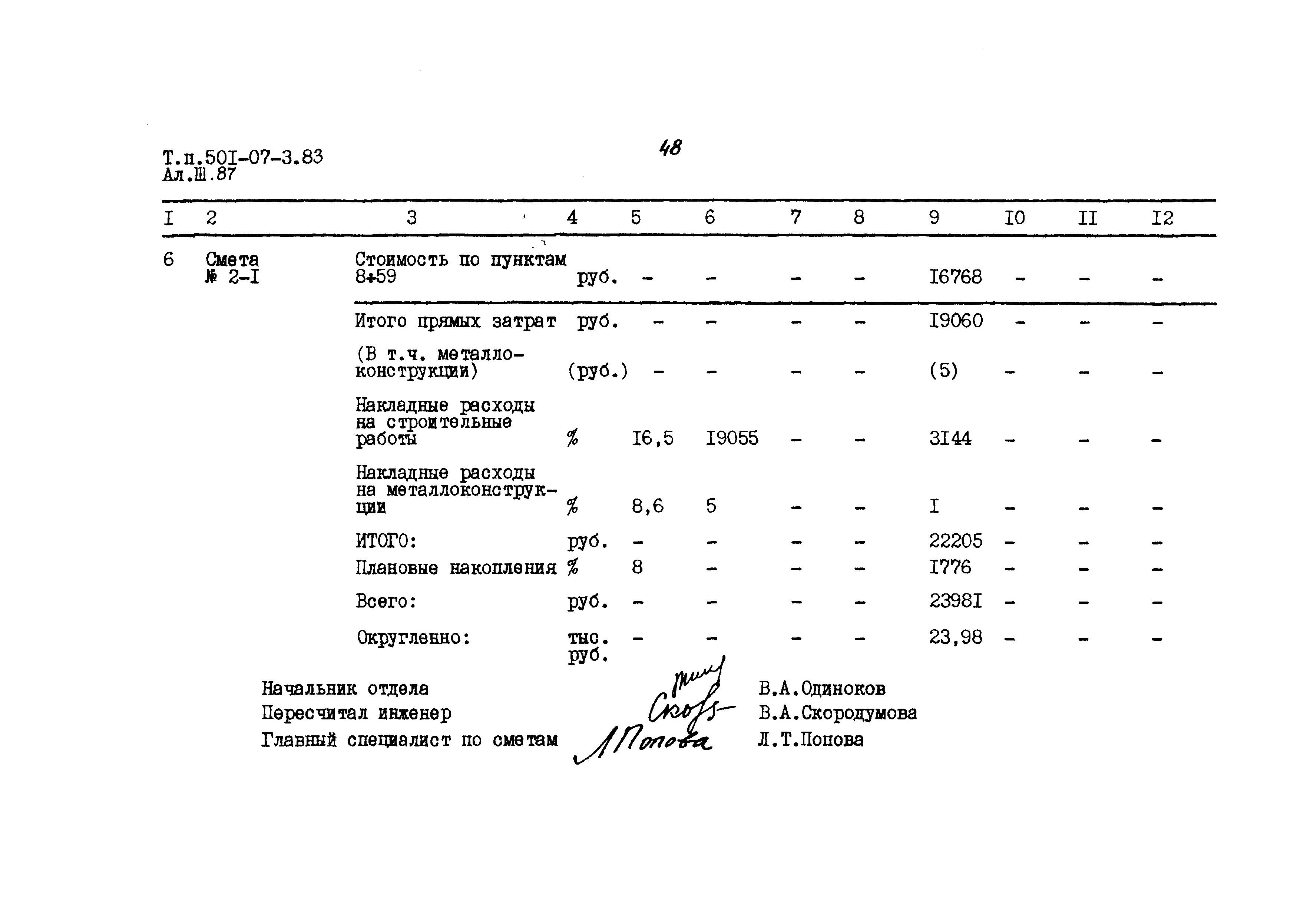 Типовые проектные решения 501-07-3.83