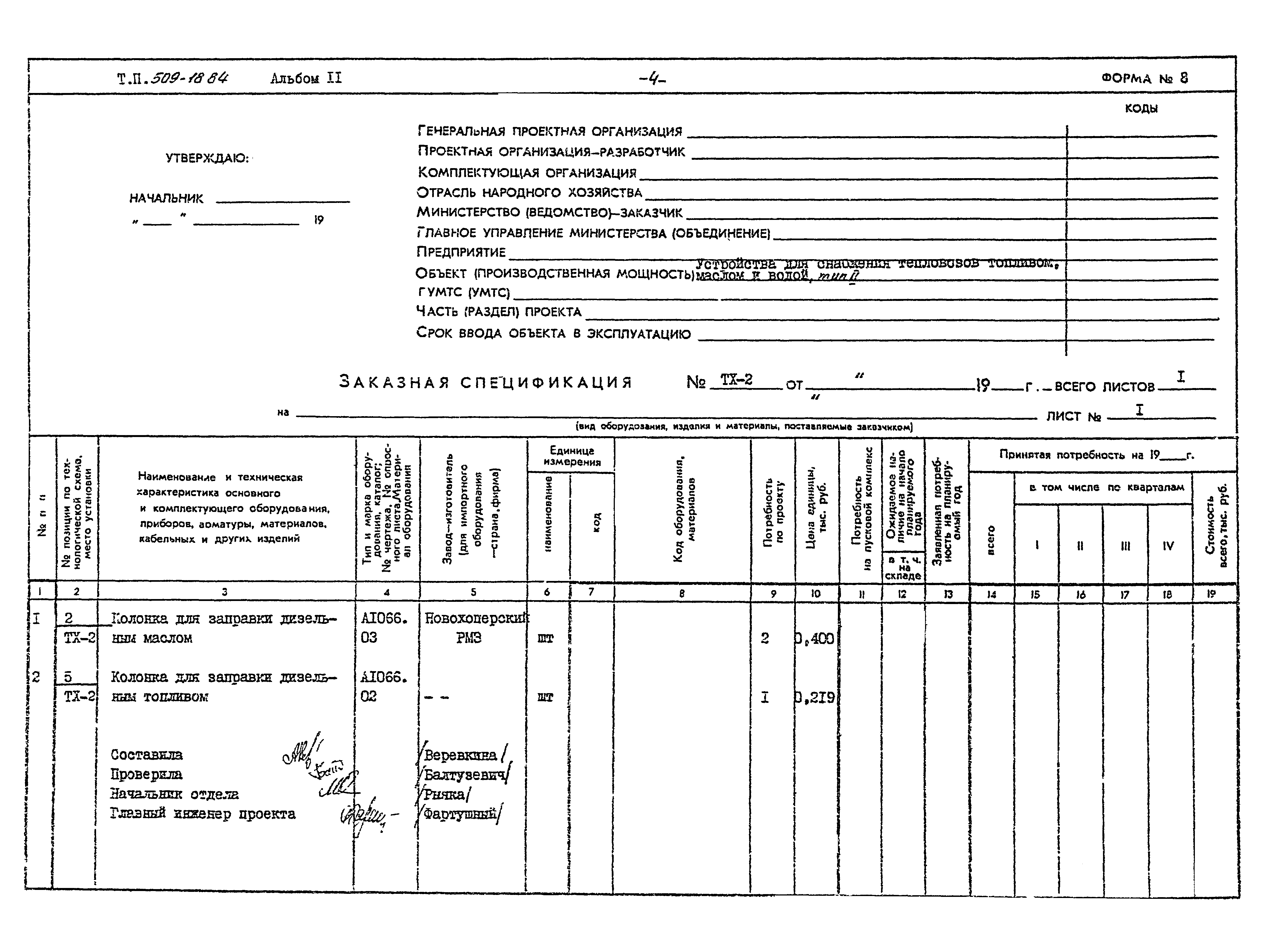 Типовой проект 509-18.84