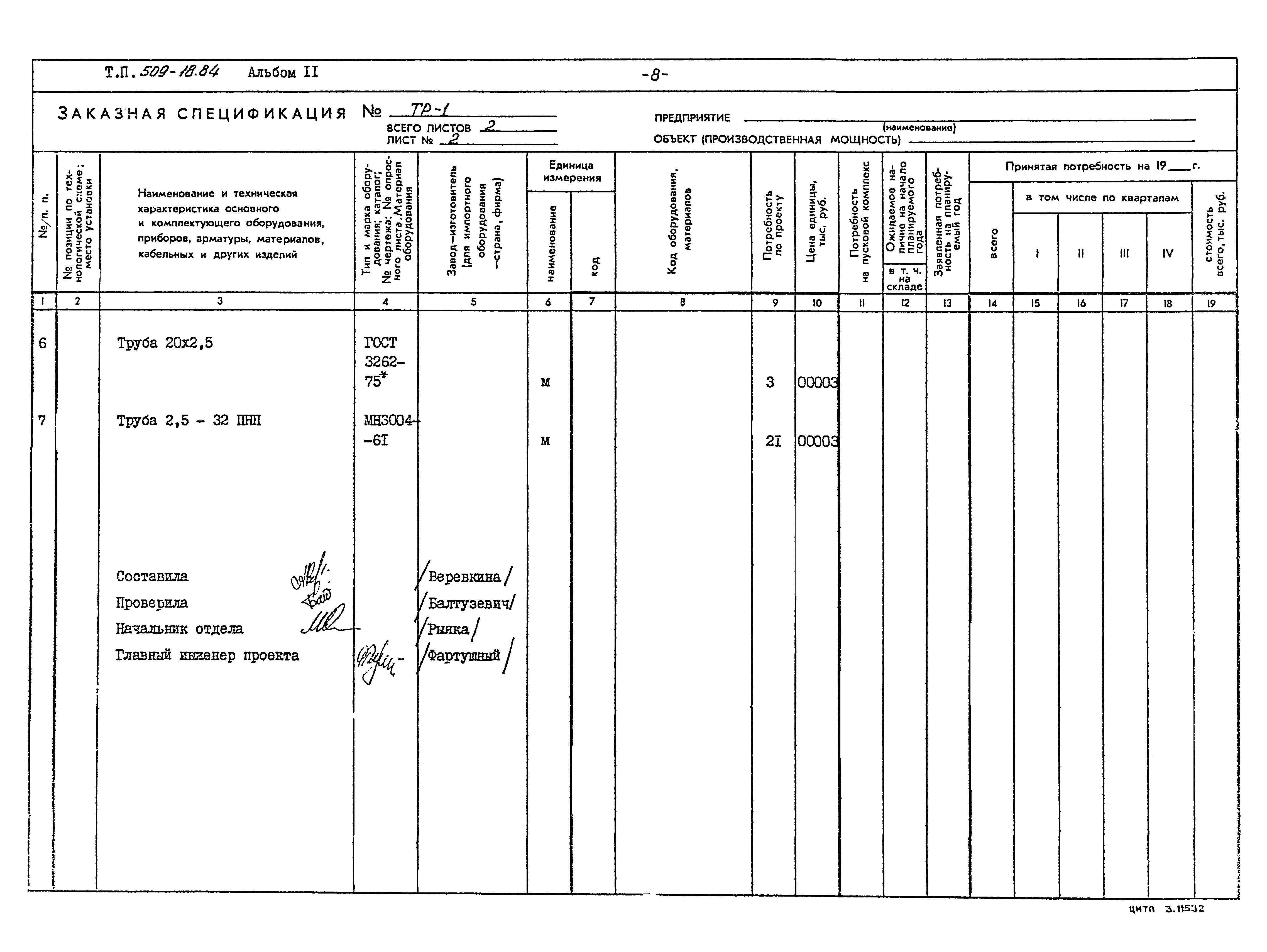 Типовой проект 509-18.84