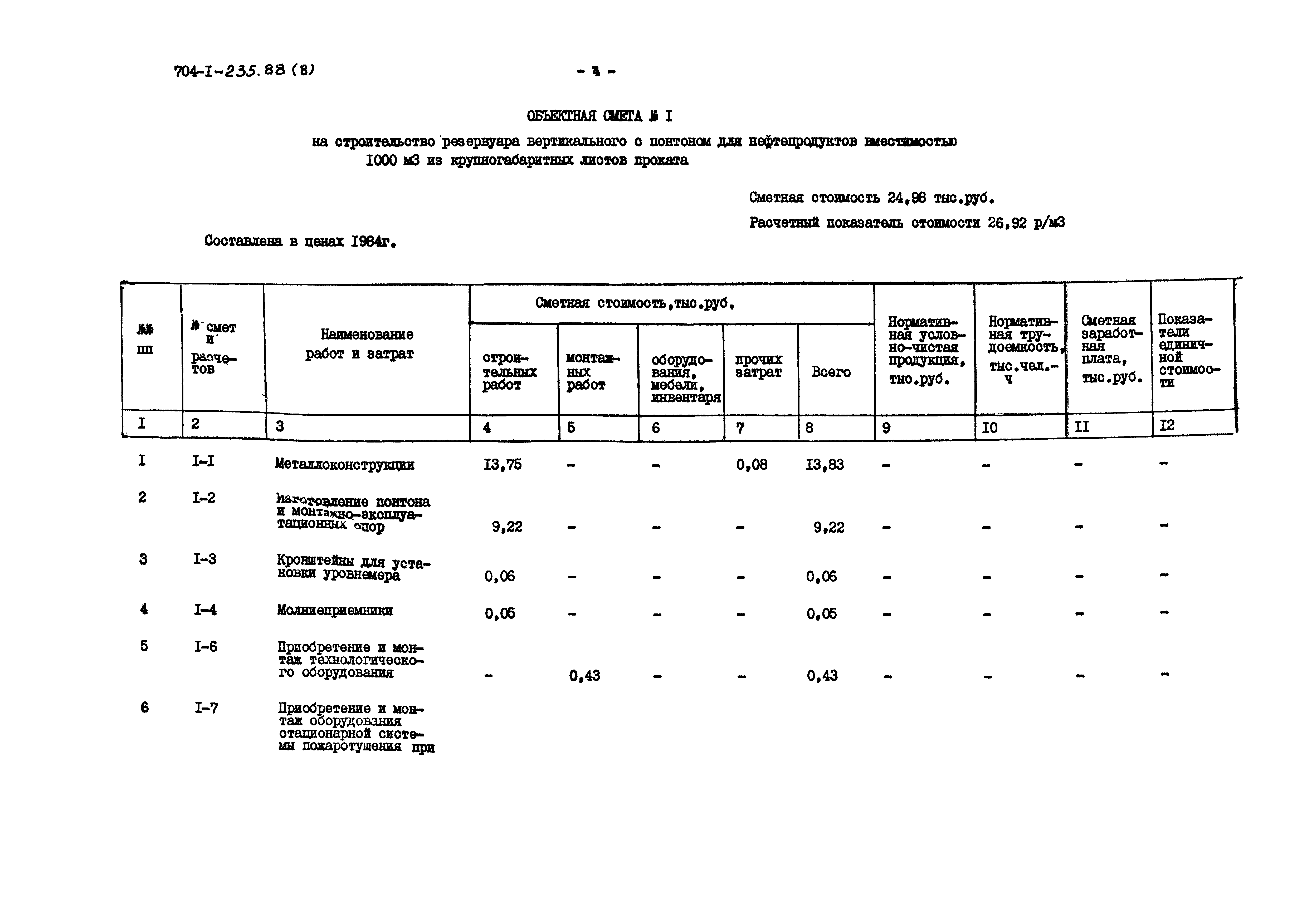 Типовой проект 704-1-235.88