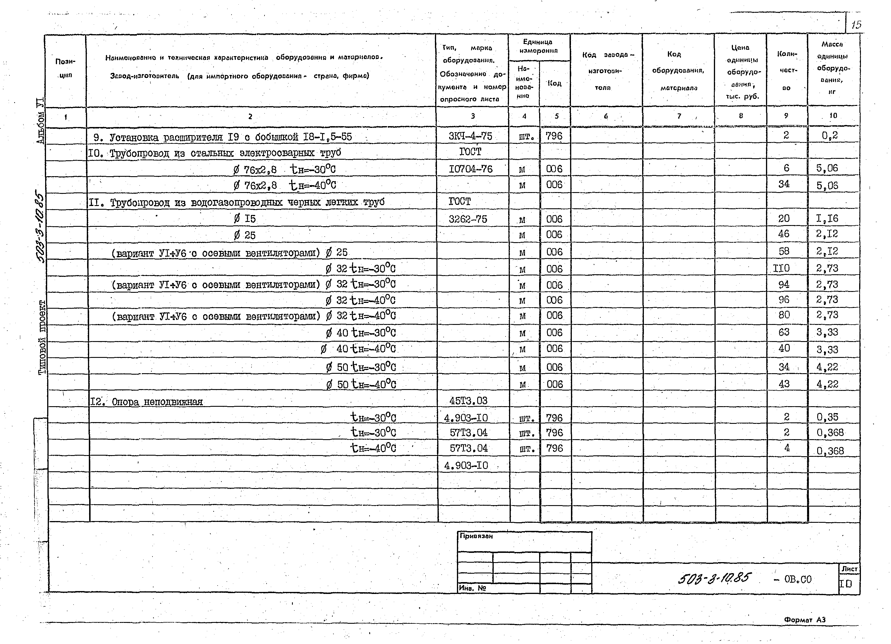 Типовой проект 503-3-10.85