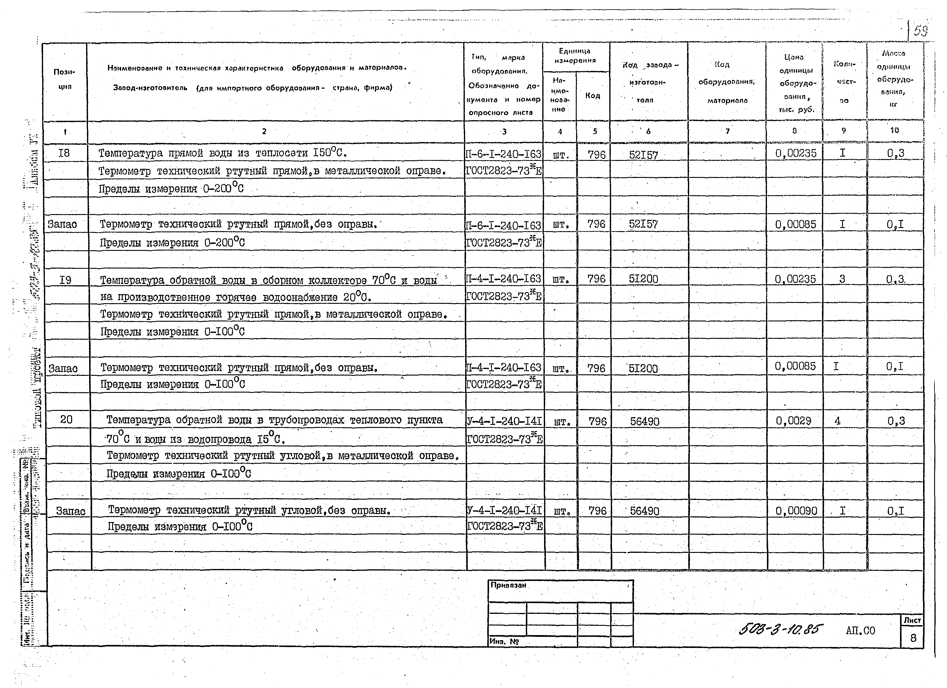 Типовой проект 503-3-10.85