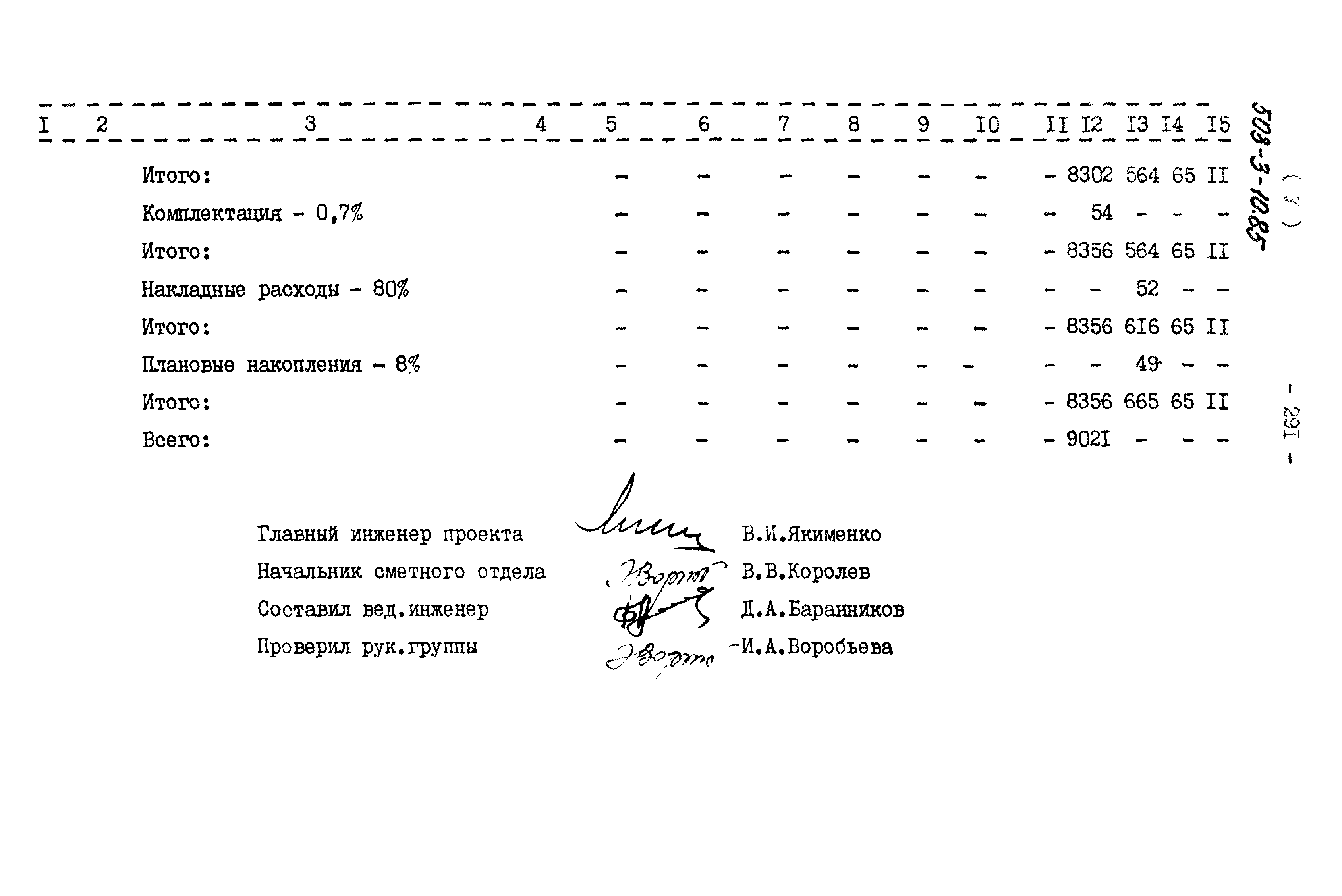Типовой проект 503-3-10.85