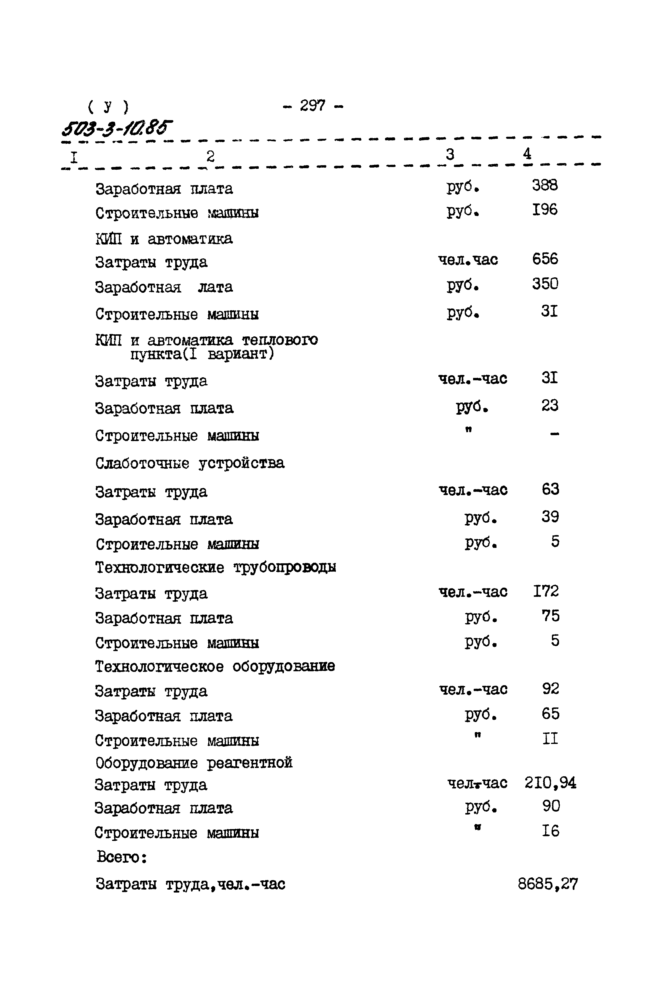 Типовой проект 503-3-10.85
