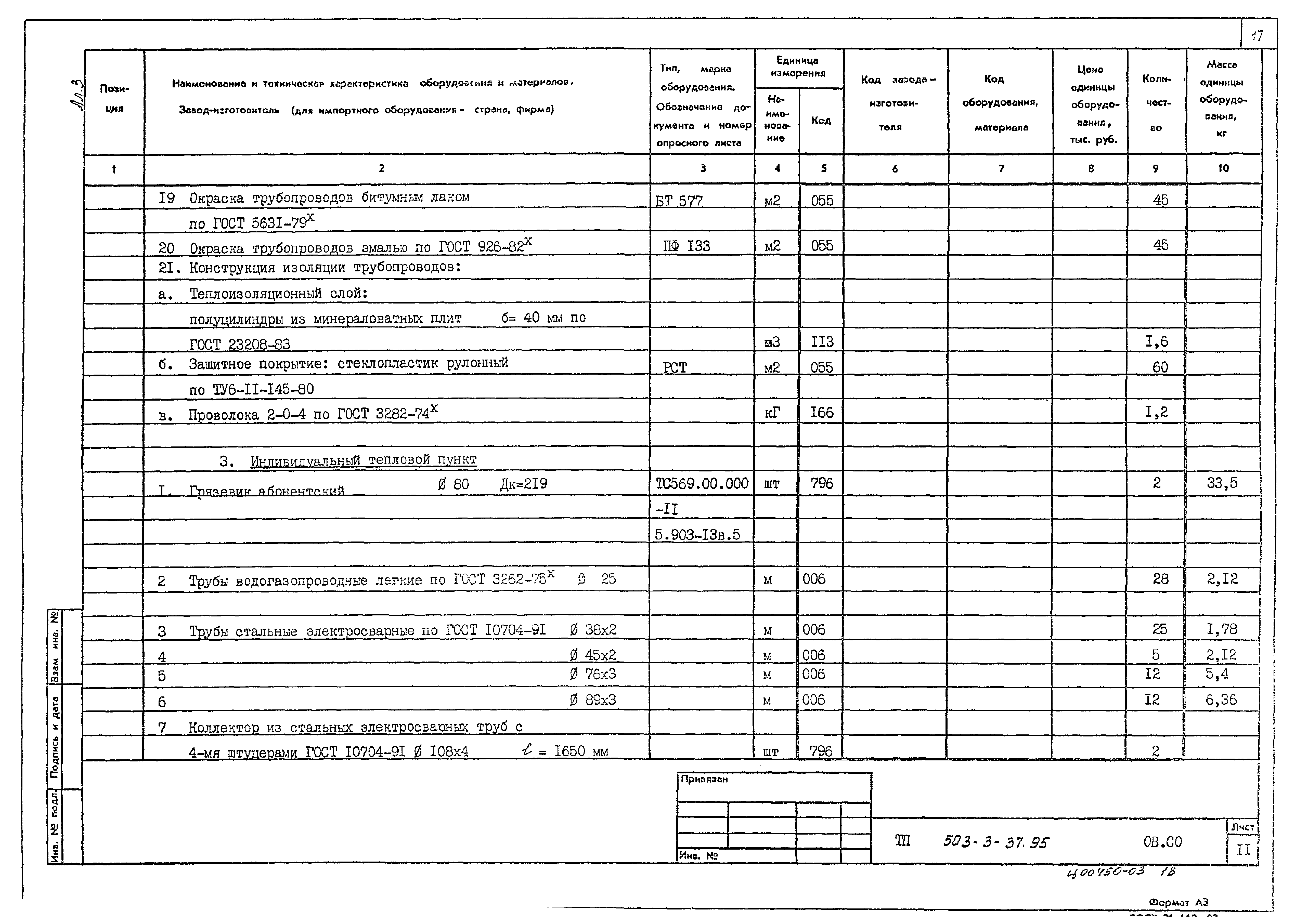 Типовой проект 503-3-37.95