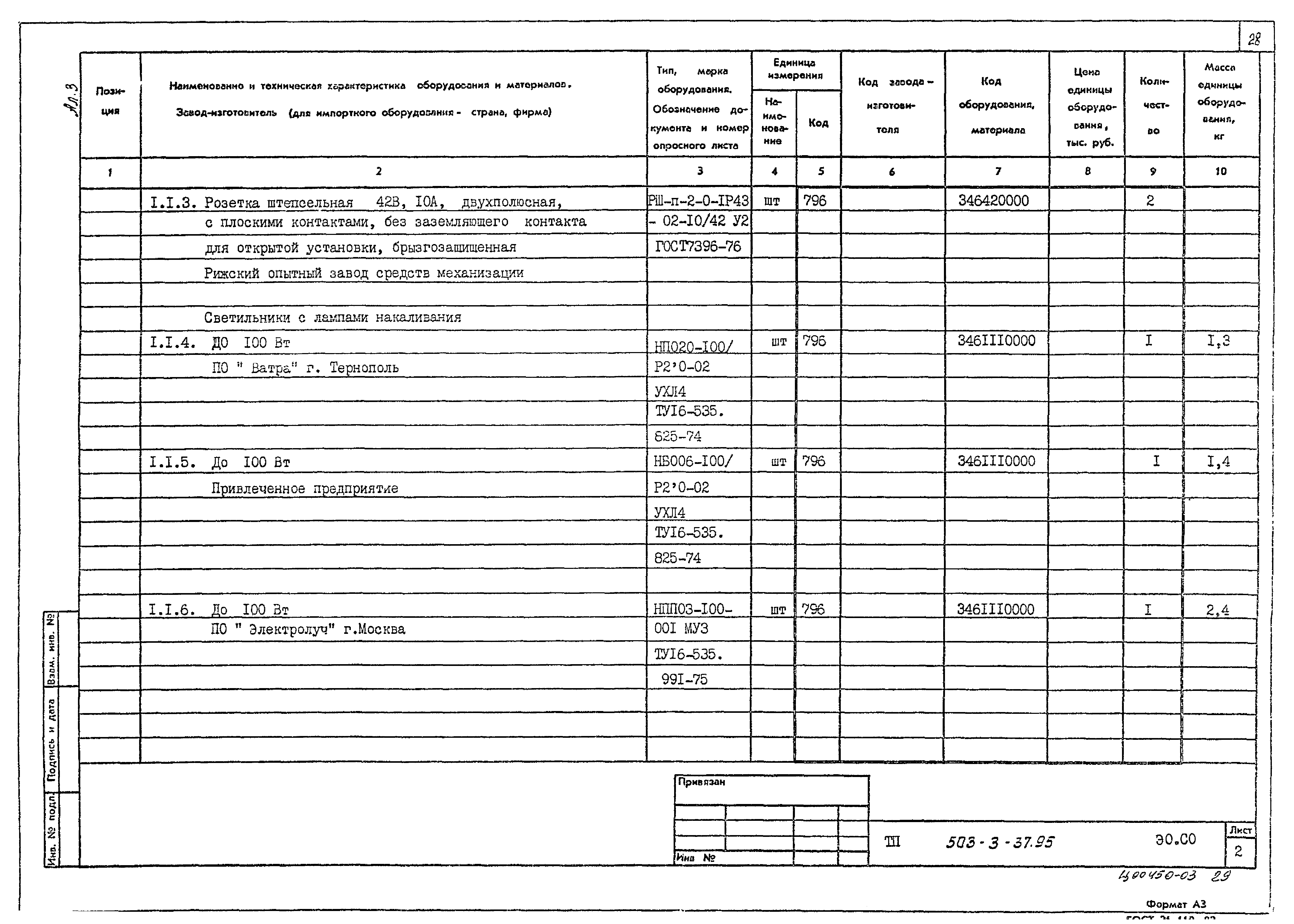 Типовой проект 503-3-37.95