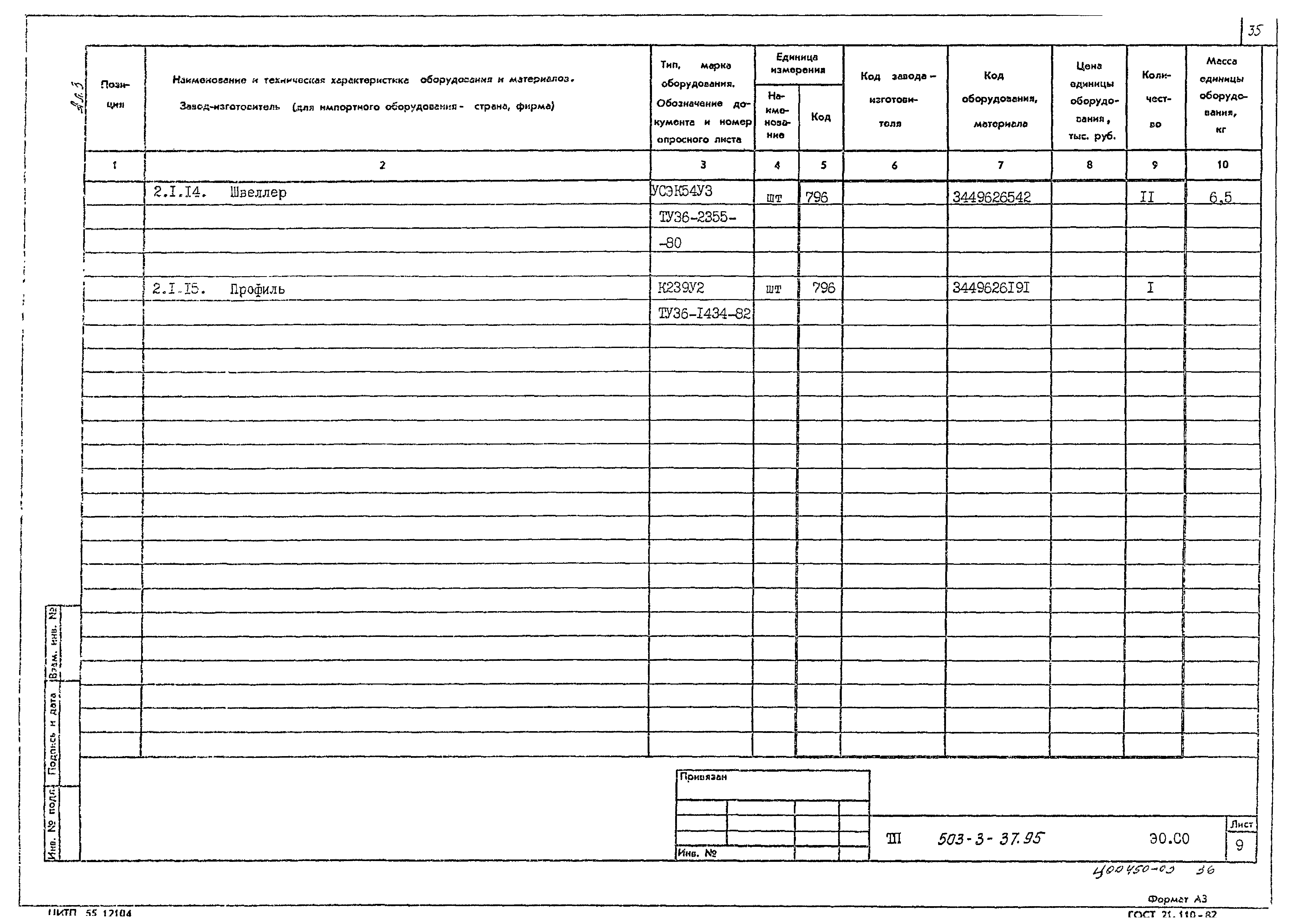 Типовой проект 503-3-37.95