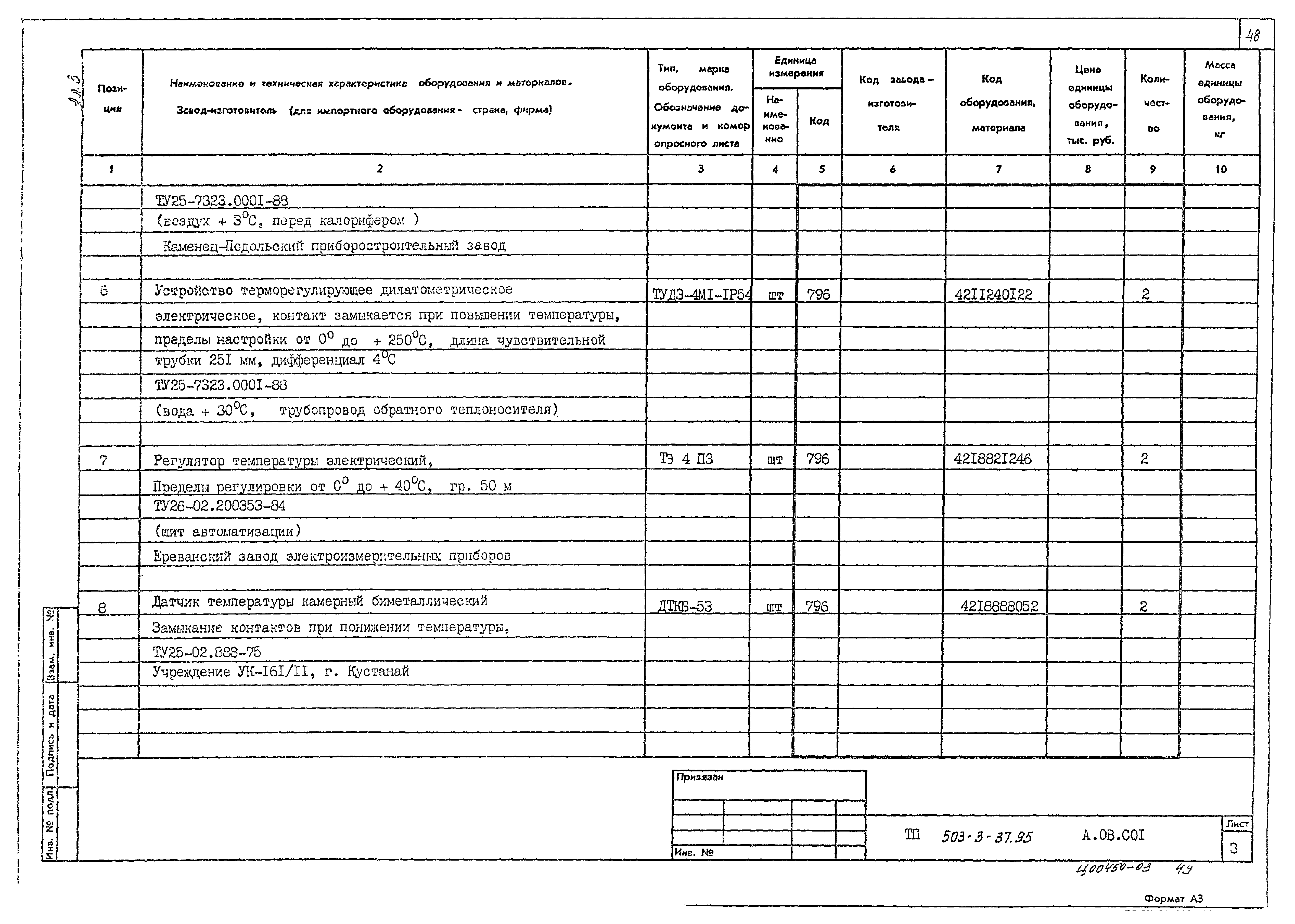 Типовой проект 503-3-37.95