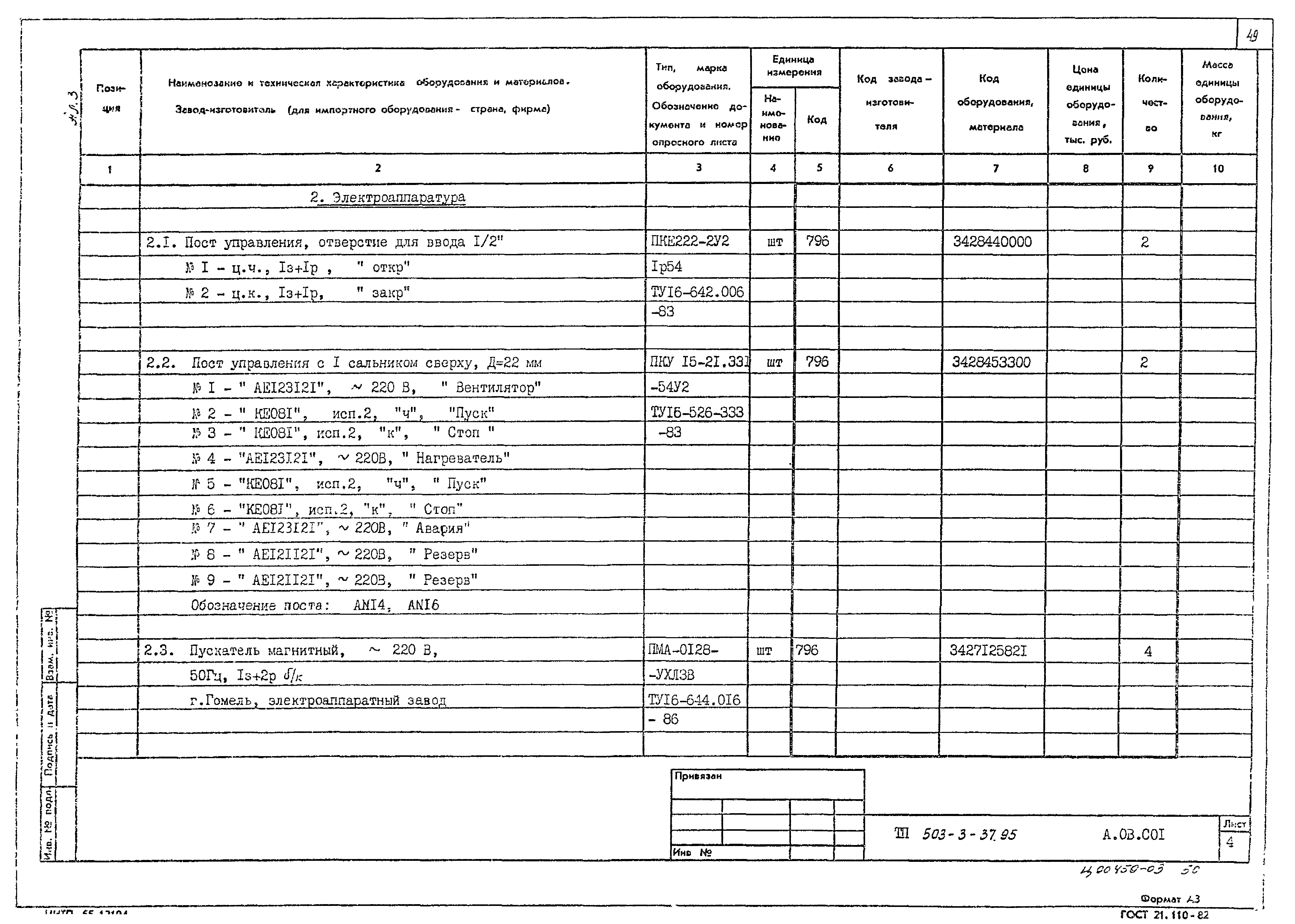 Типовой проект 503-3-37.95