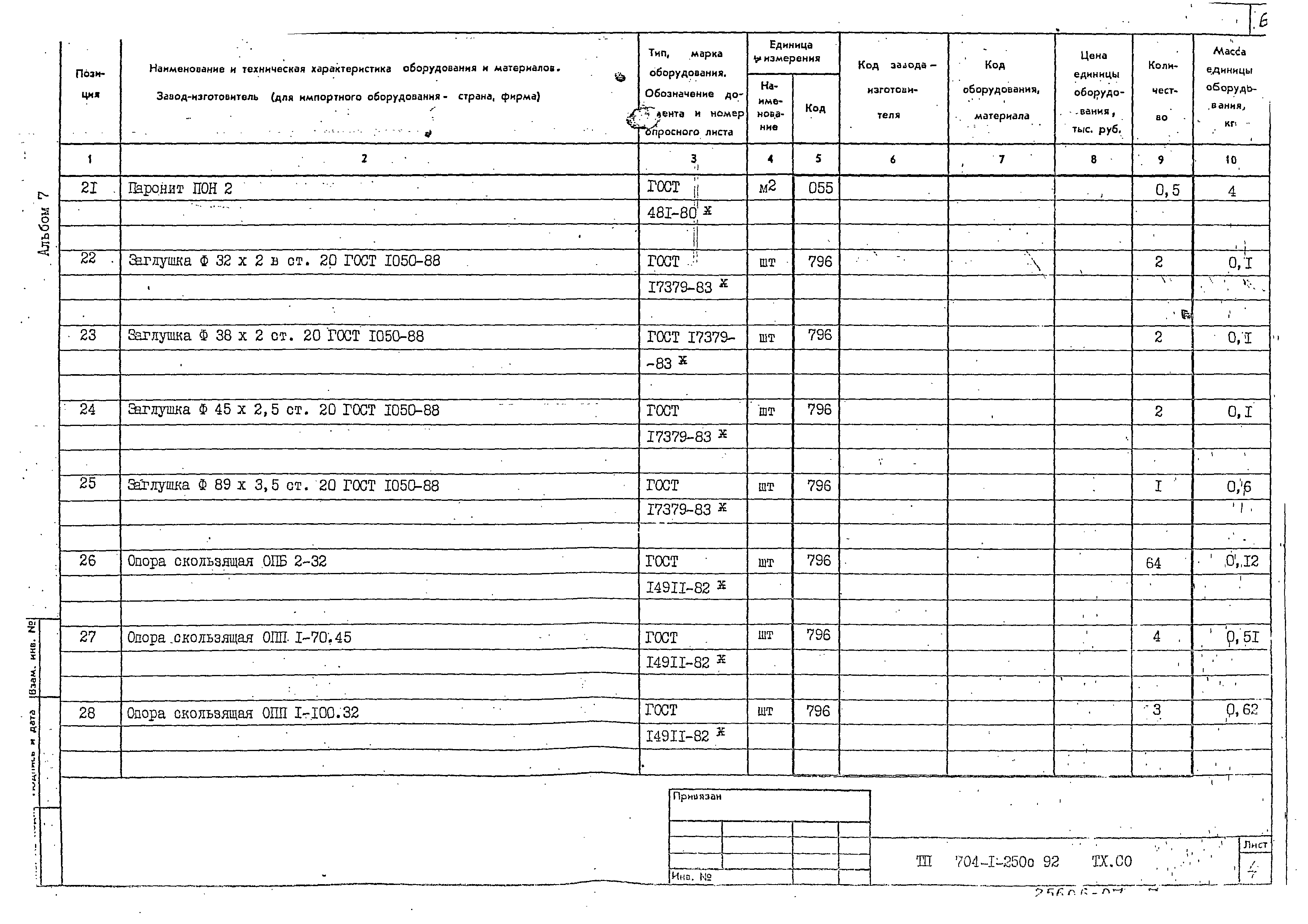 Типовой проект 704-1-250с.92