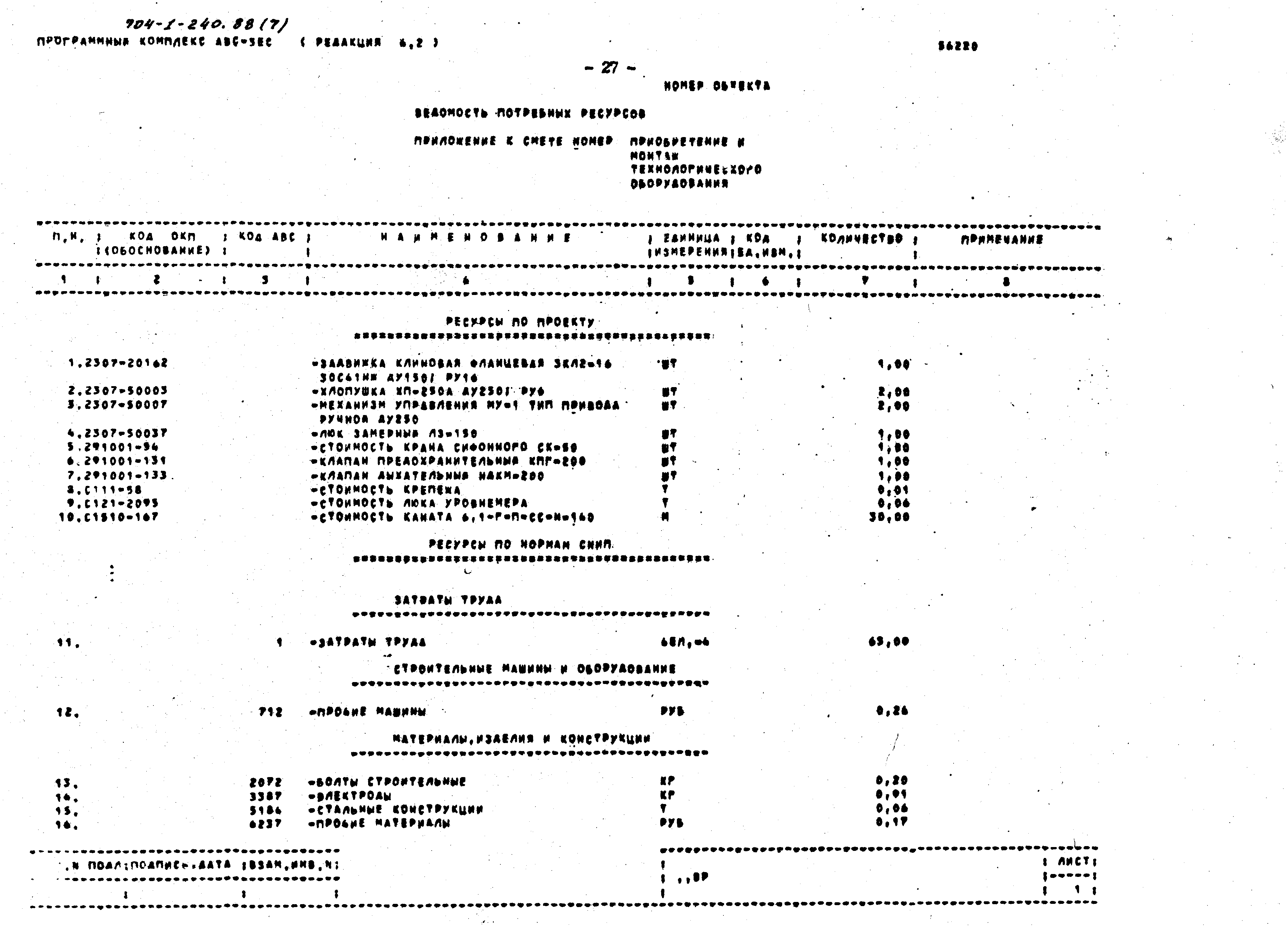 Типовой проект 704-1-240.88