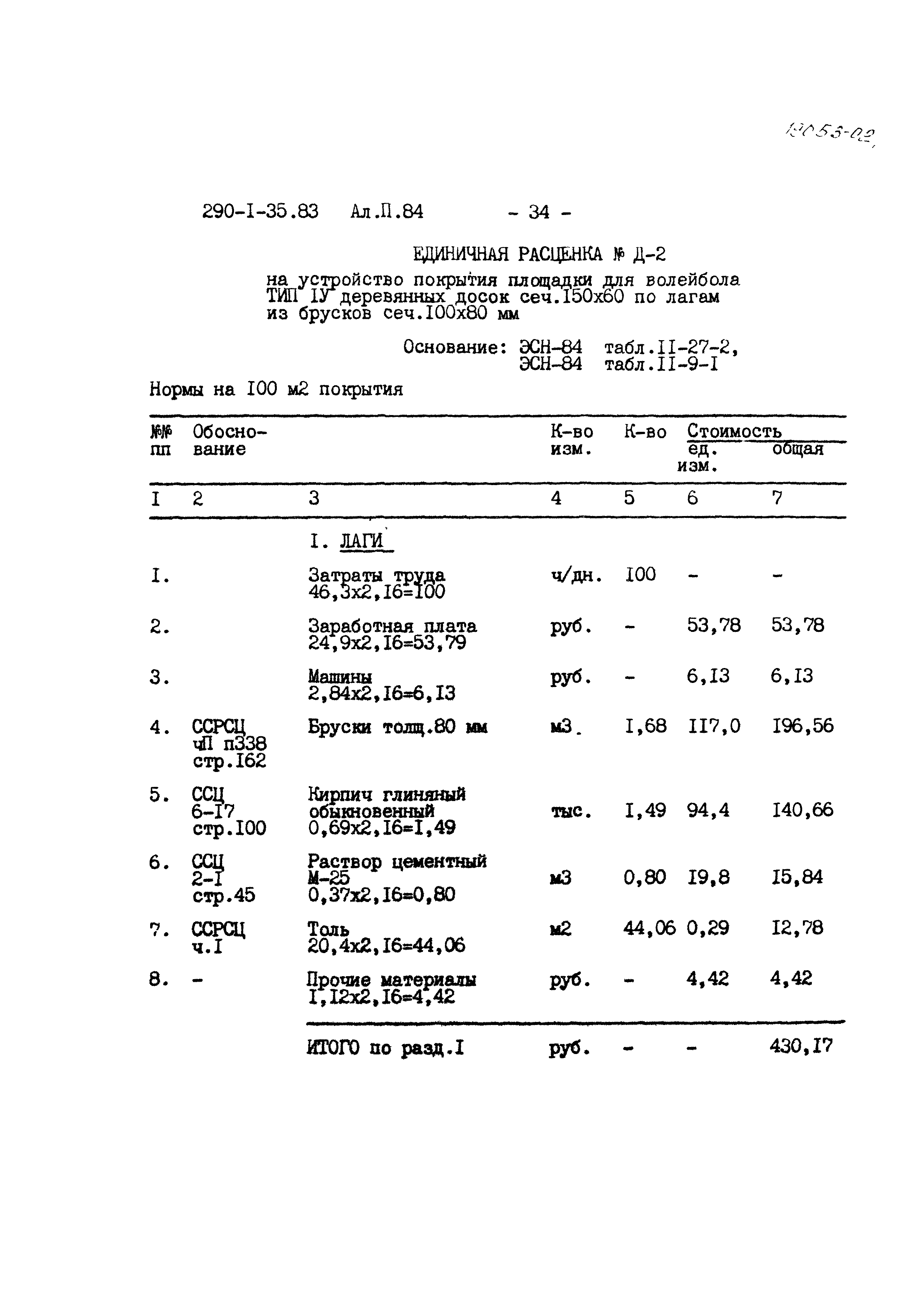 Типовой проект 290-1-35.83