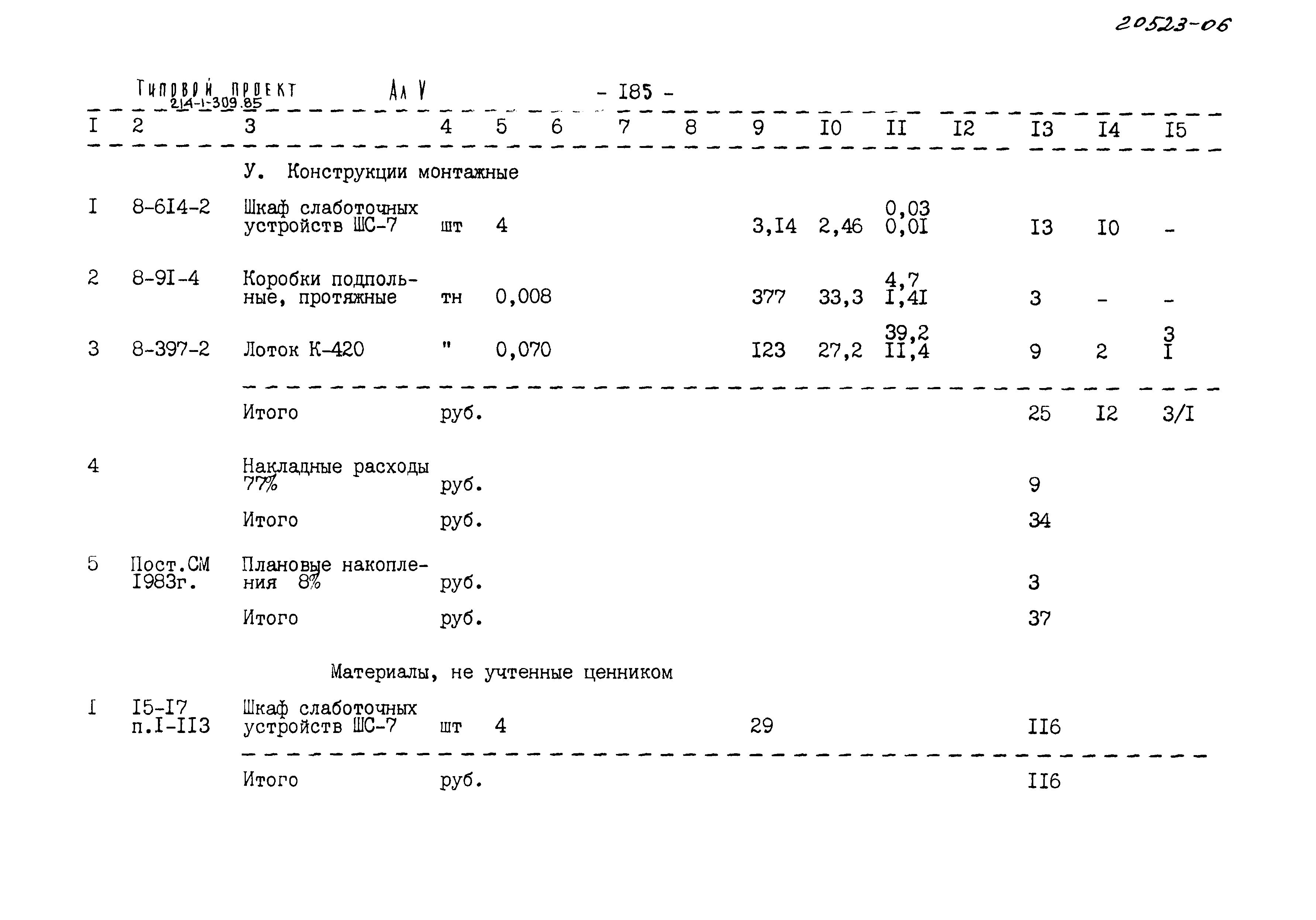 Типовой проект 214-1-309.85