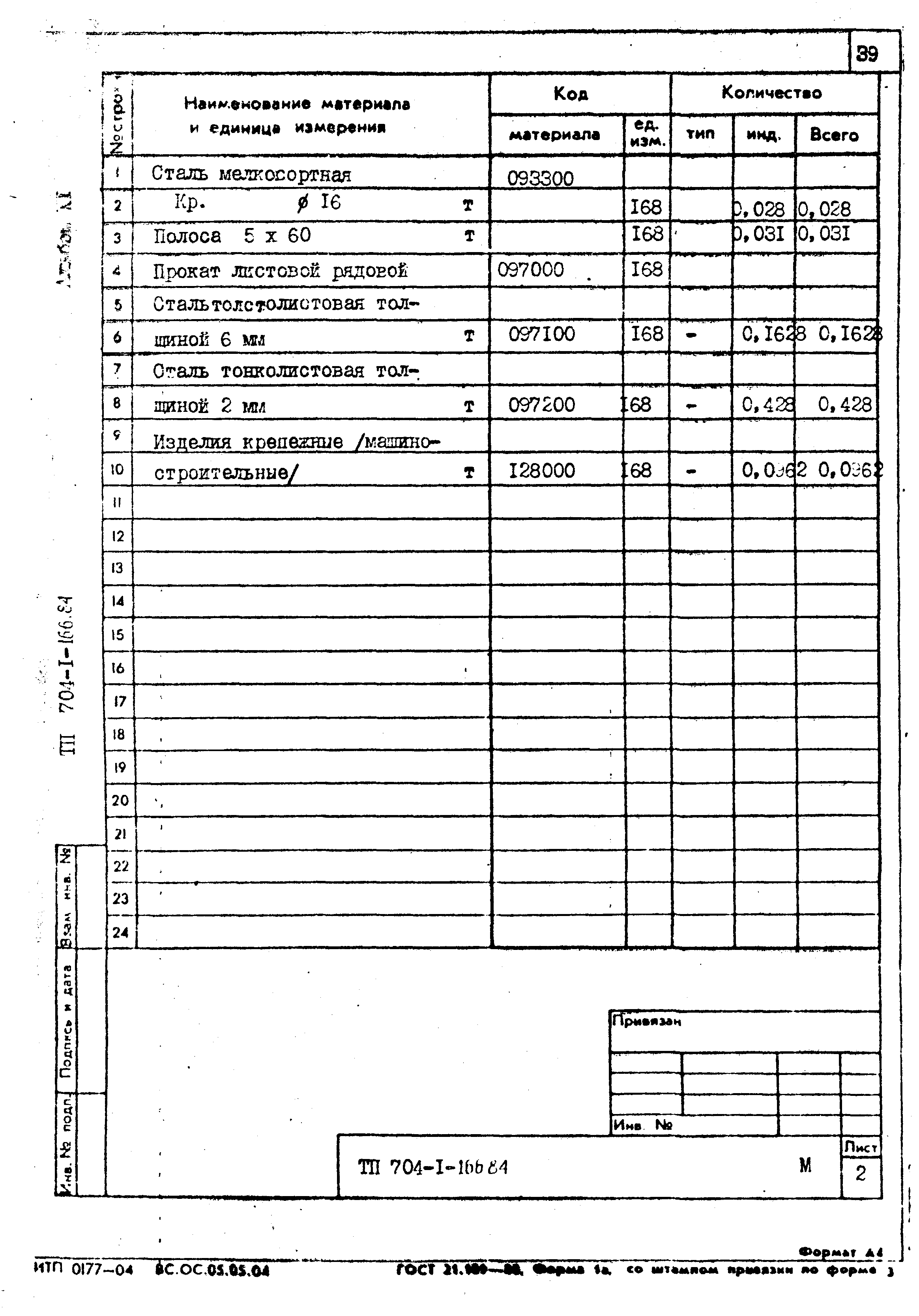 Типовой проект 704-1-166.84