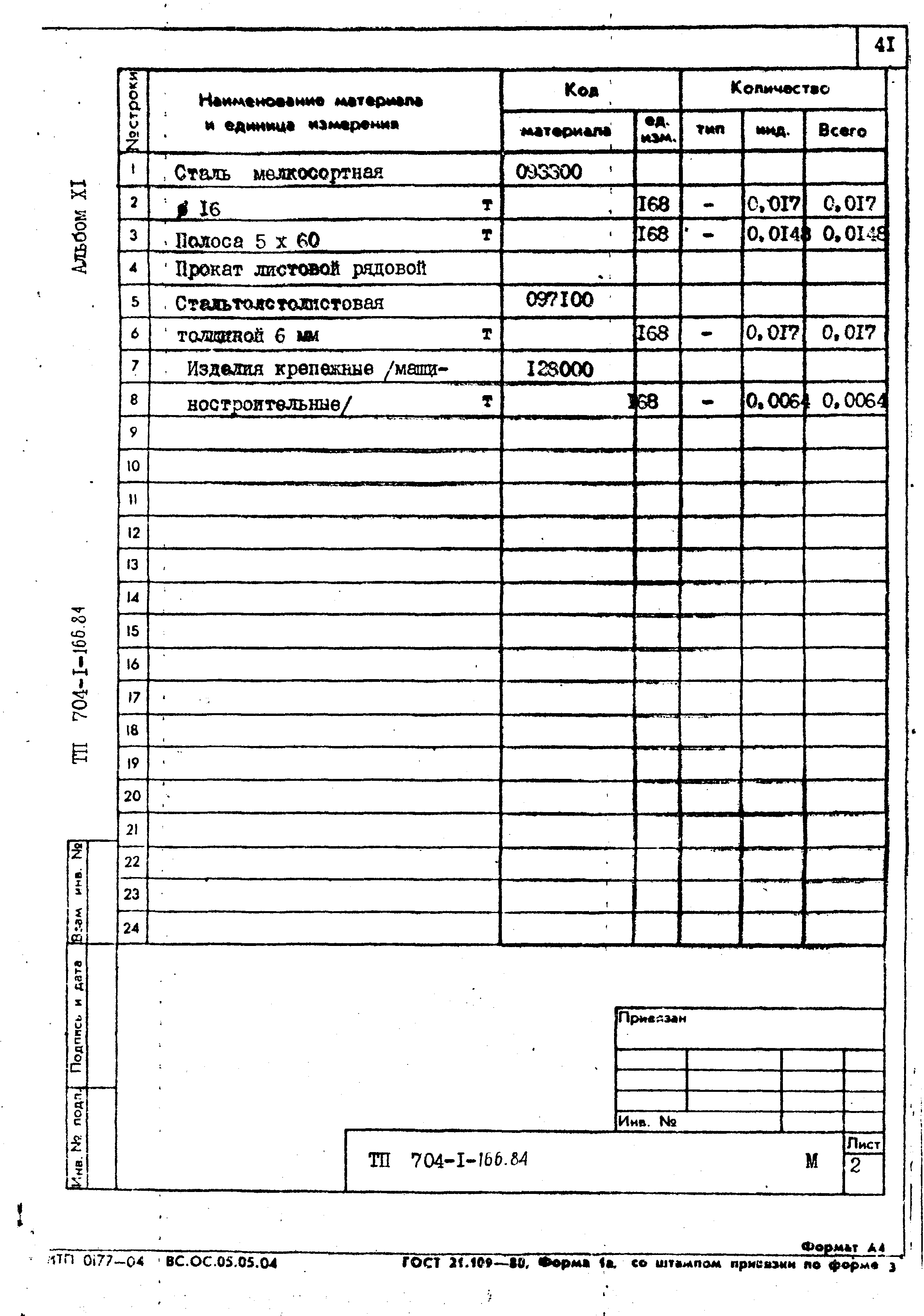 Типовой проект 704-1-166.84