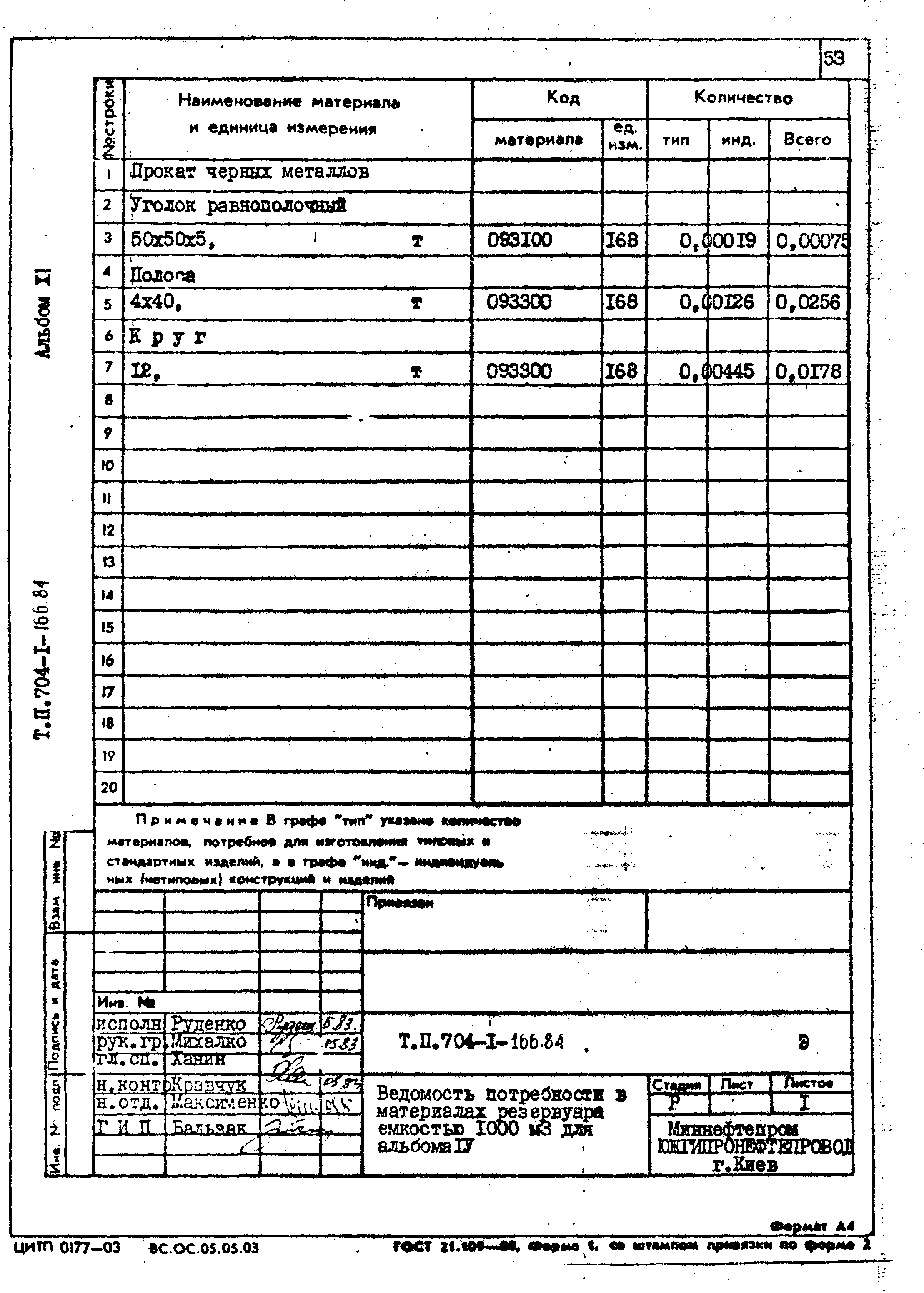 Типовой проект 704-1-166.84