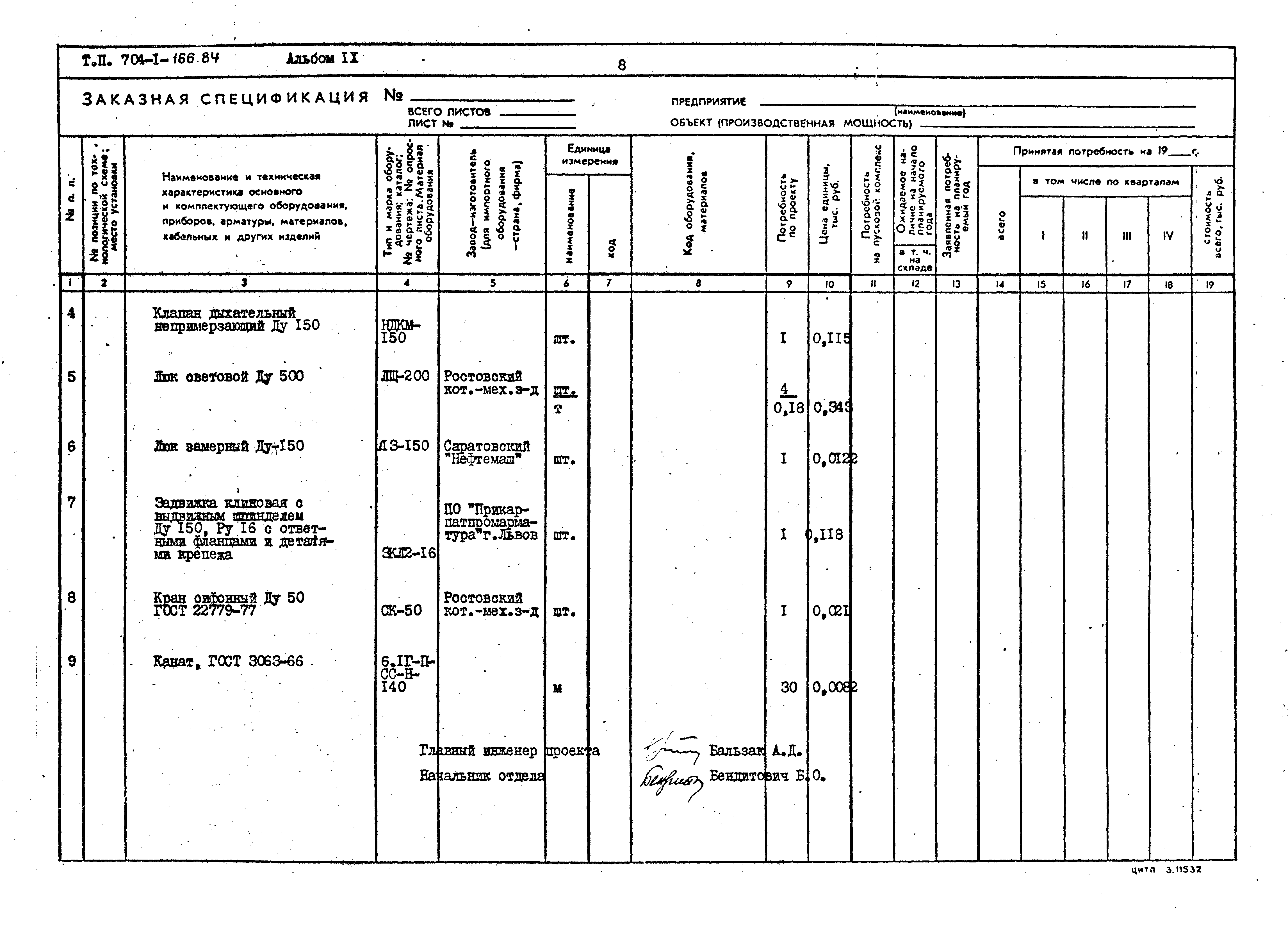 Типовой проект 704-1-166.84