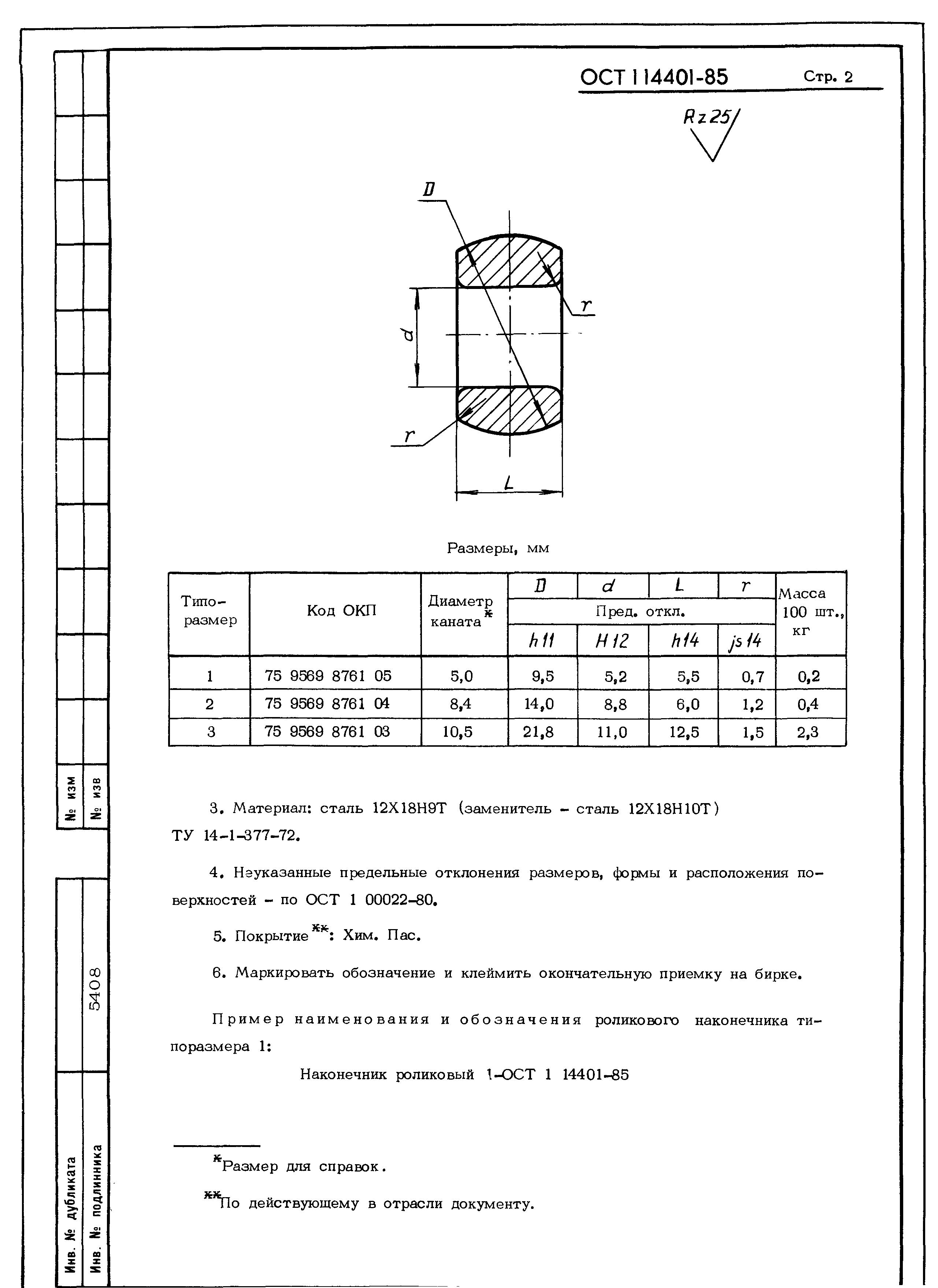 ОСТ 1 14401-85