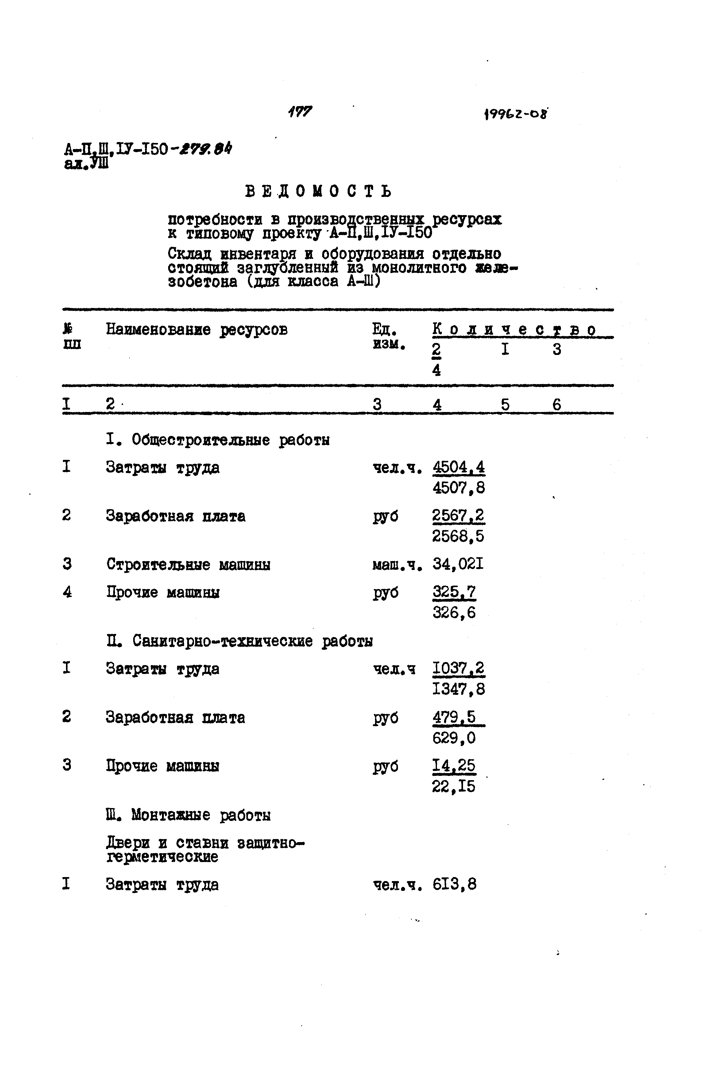 Типовой проект A-II,III,IV-150-279.84