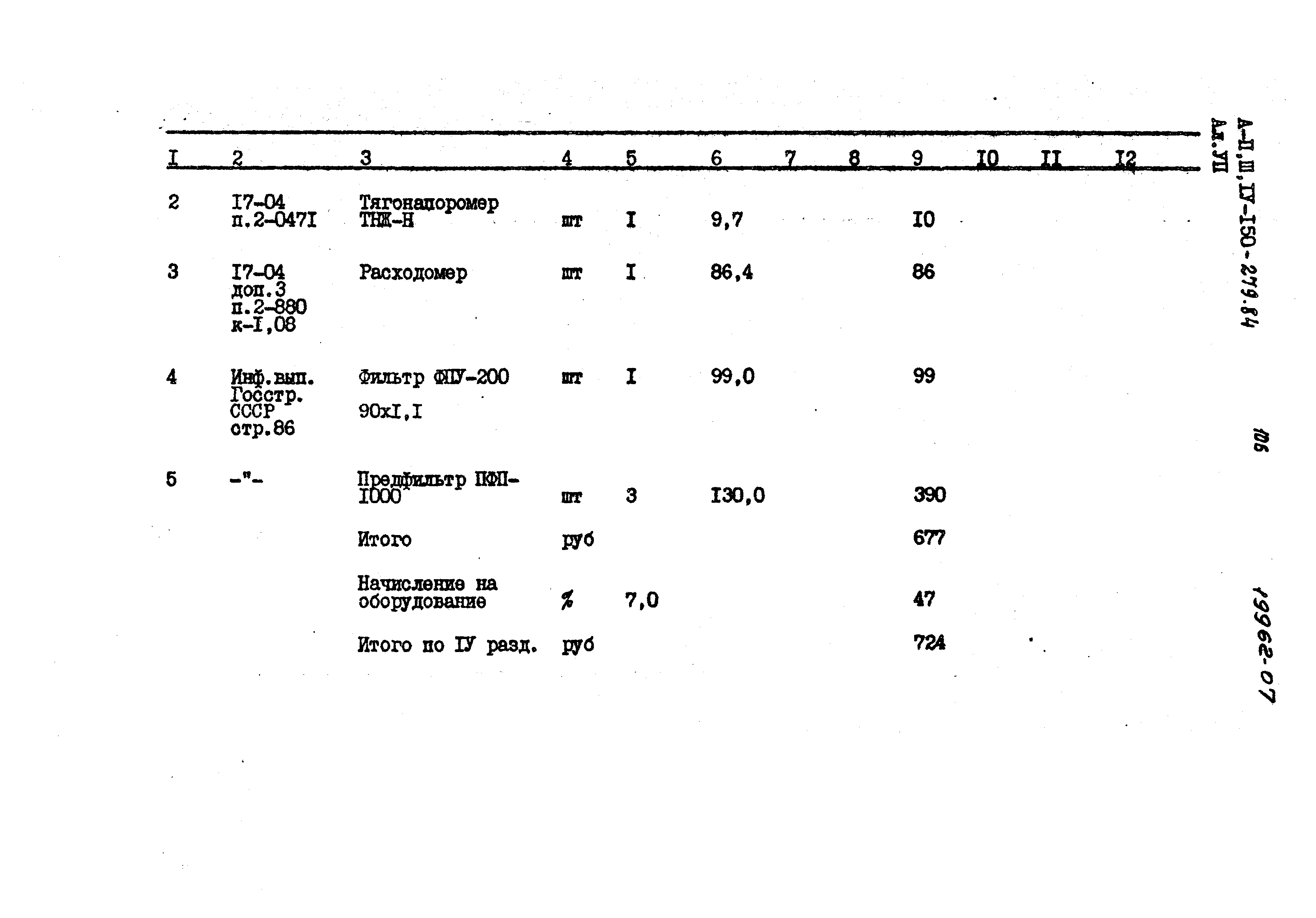 Типовой проект A-II,III,IV-150-279.84