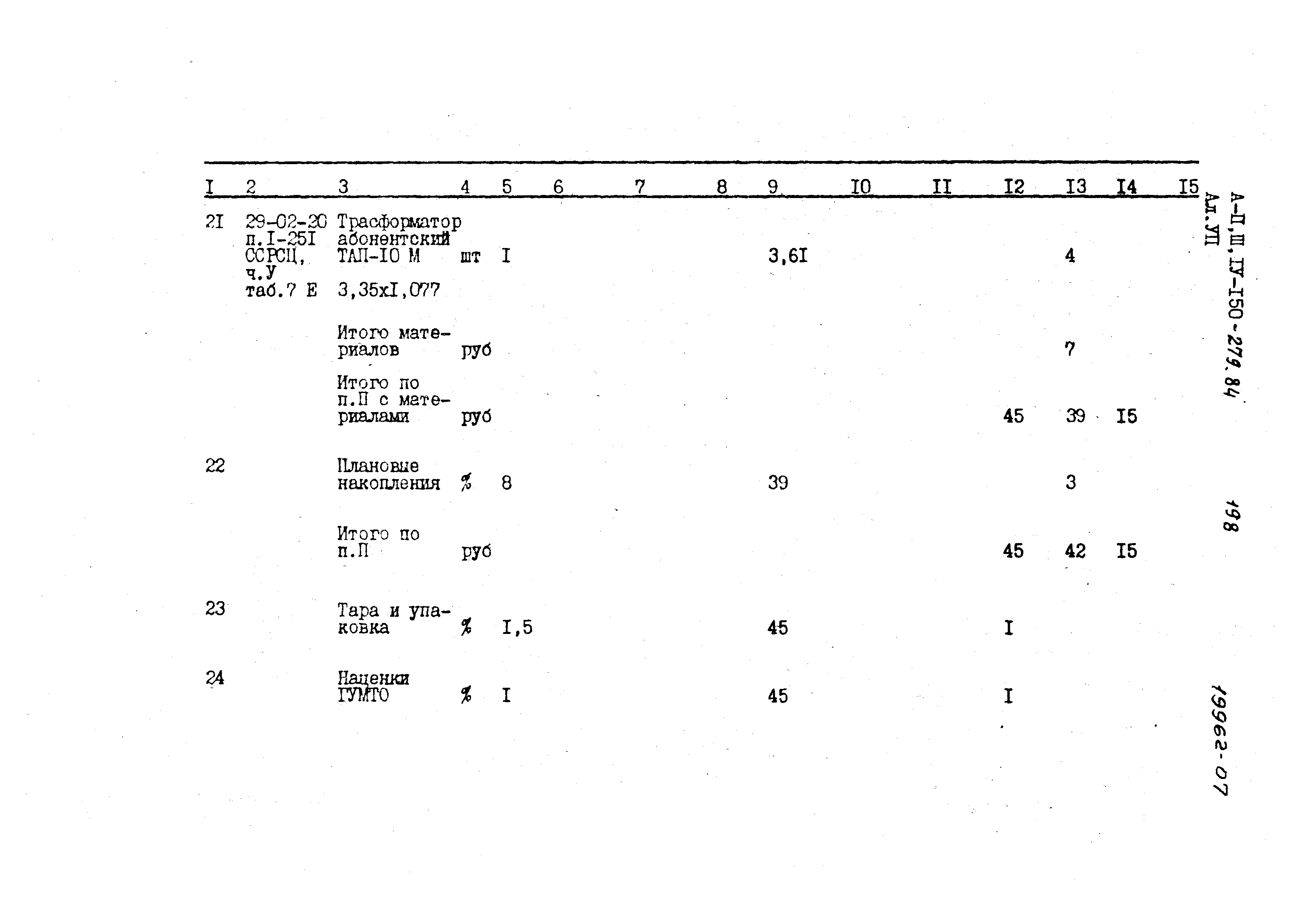 Типовой проект A-II,III,IV-150-279.84