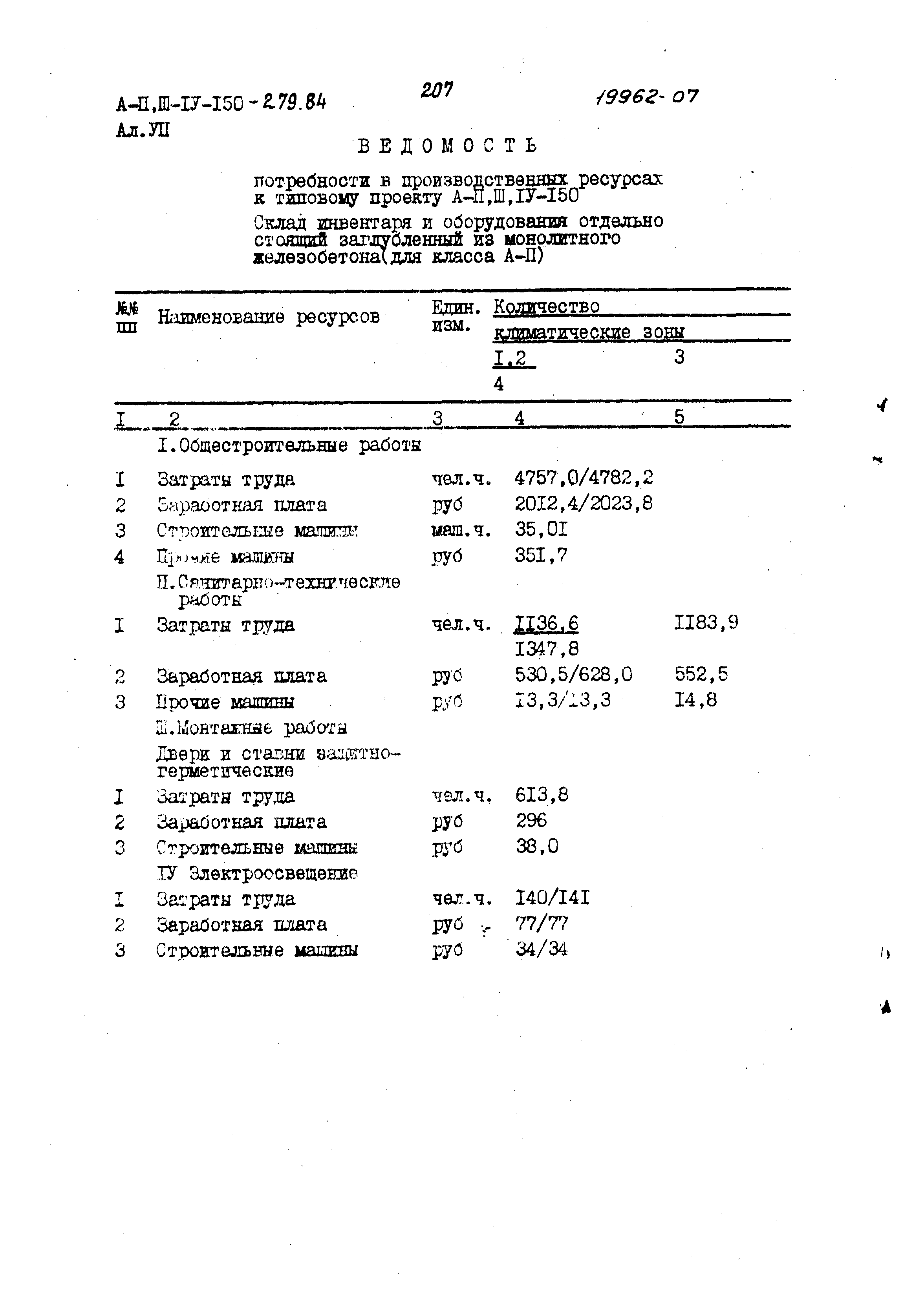 Типовой проект A-II,III,IV-150-279.84