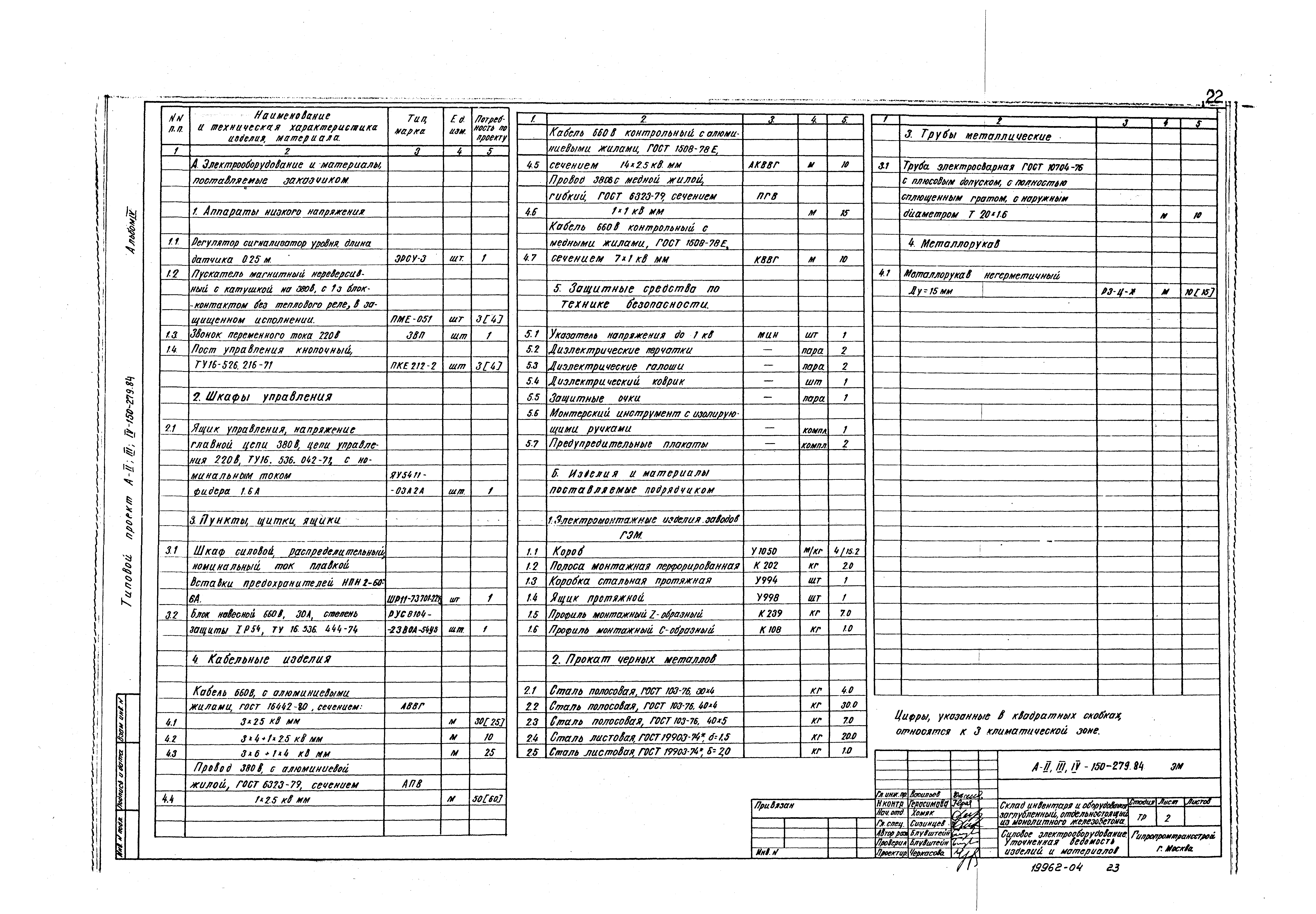 Типовой проект A-II,III,IV-150-279.84