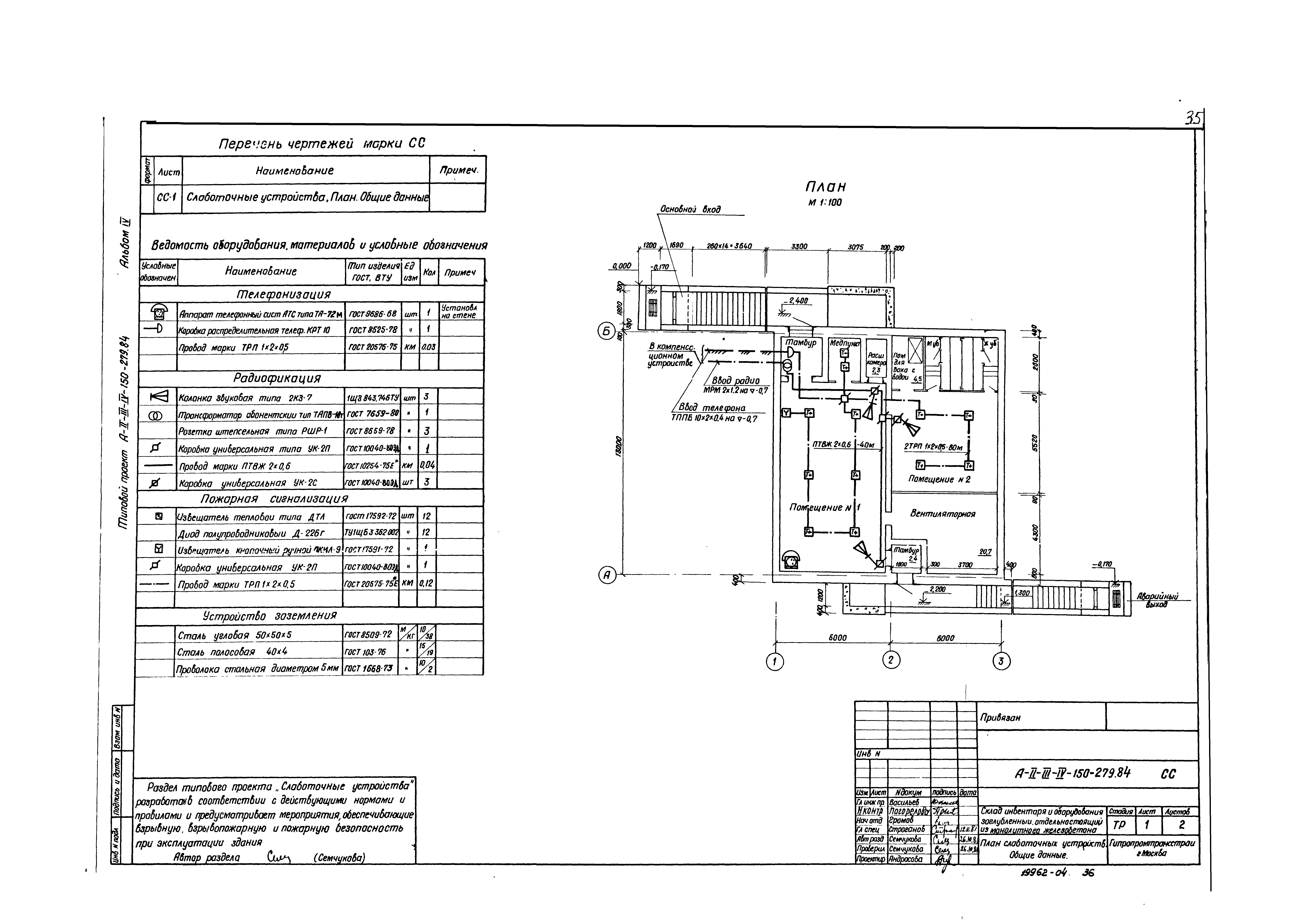 Типовой проект A-II,III,IV-150-279.84