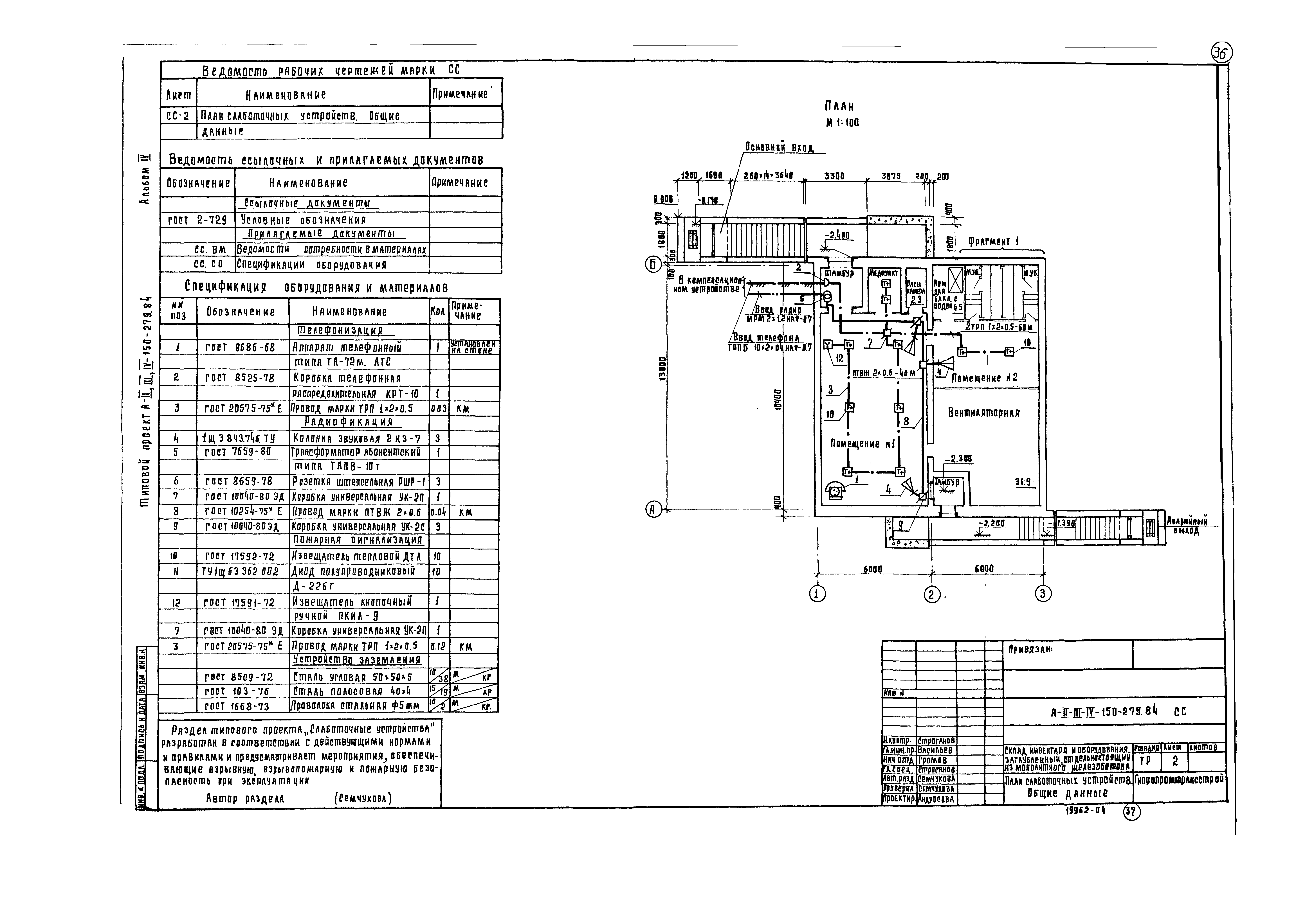 Типовой проект A-II,III,IV-150-279.84