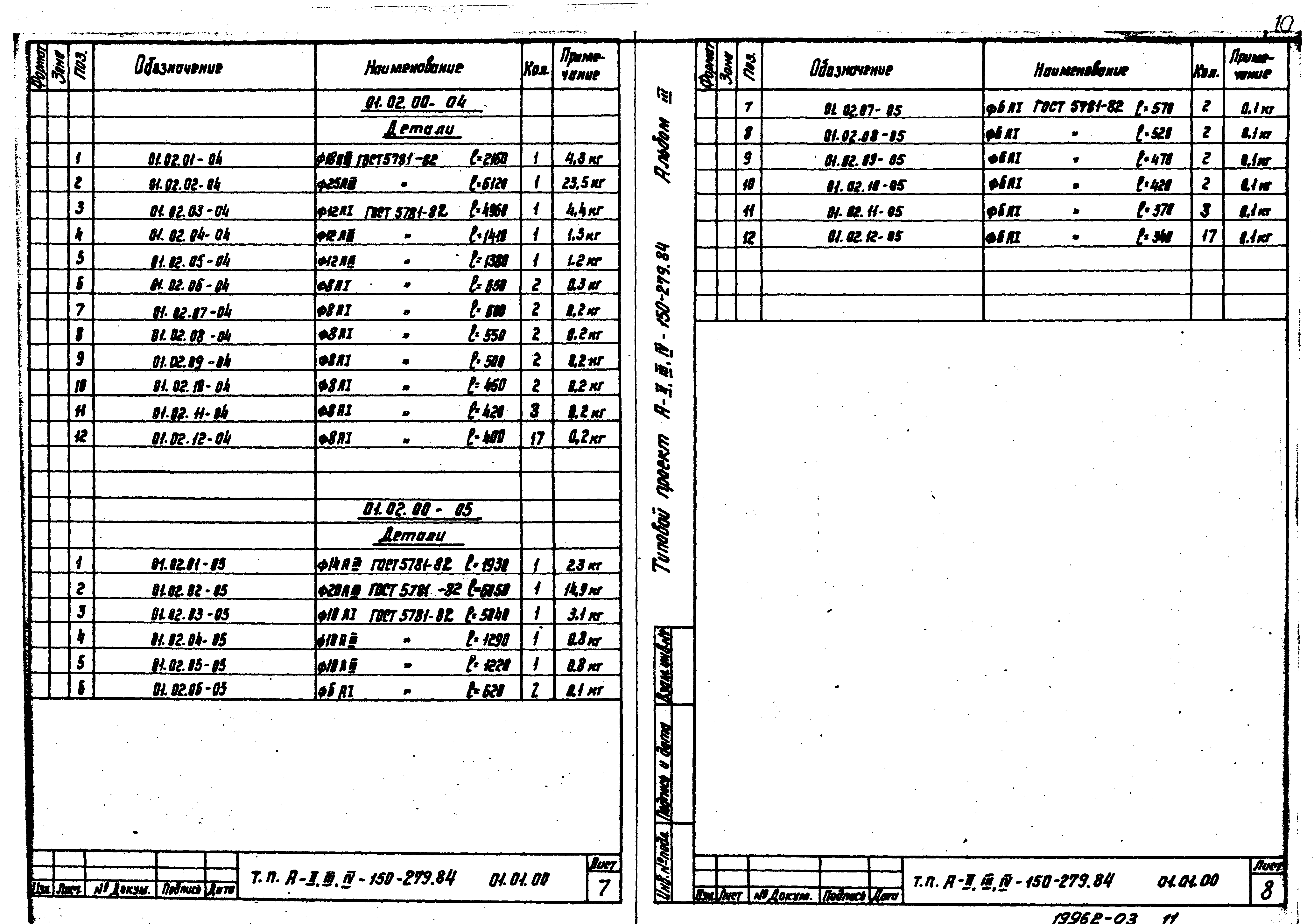 Типовой проект A-II,III,IV-150-279.84