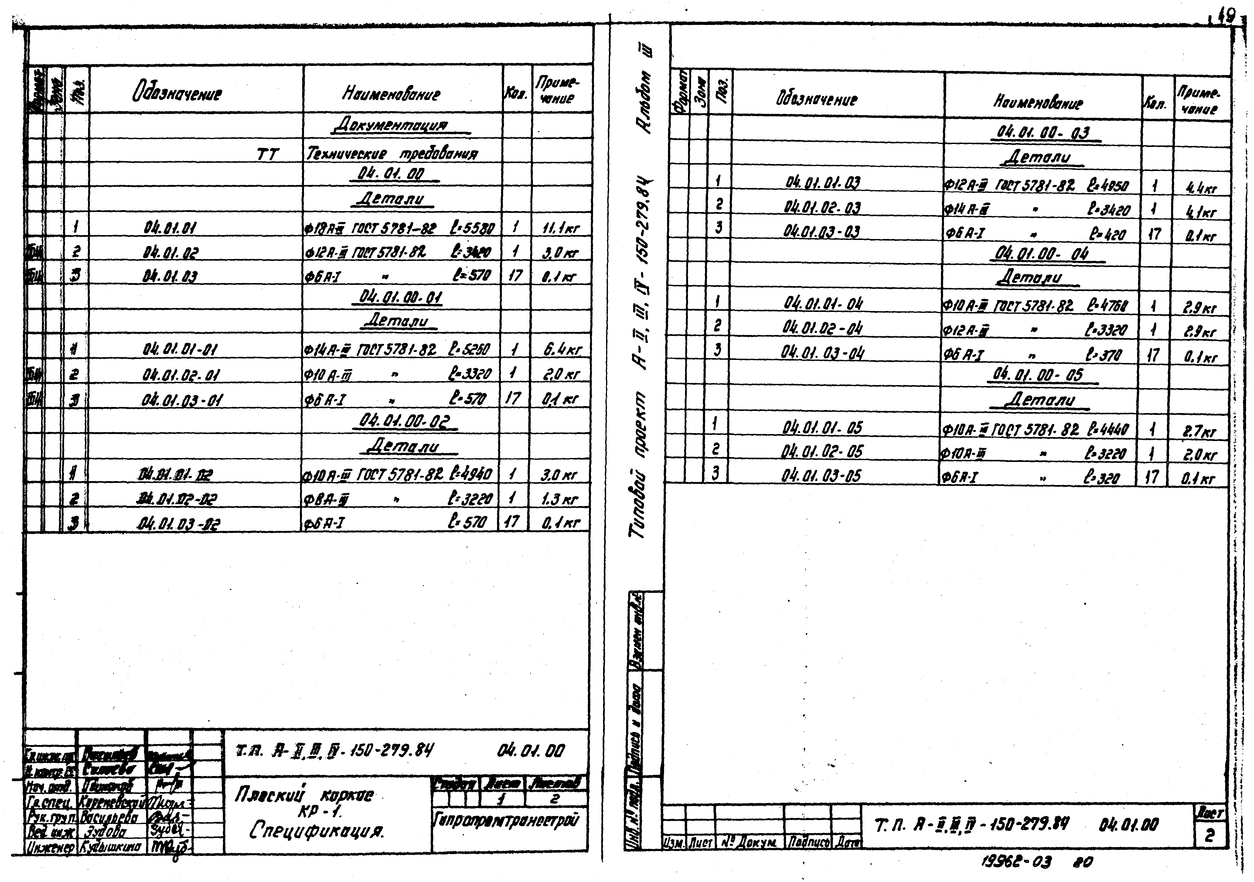 Типовой проект A-II,III,IV-150-279.84