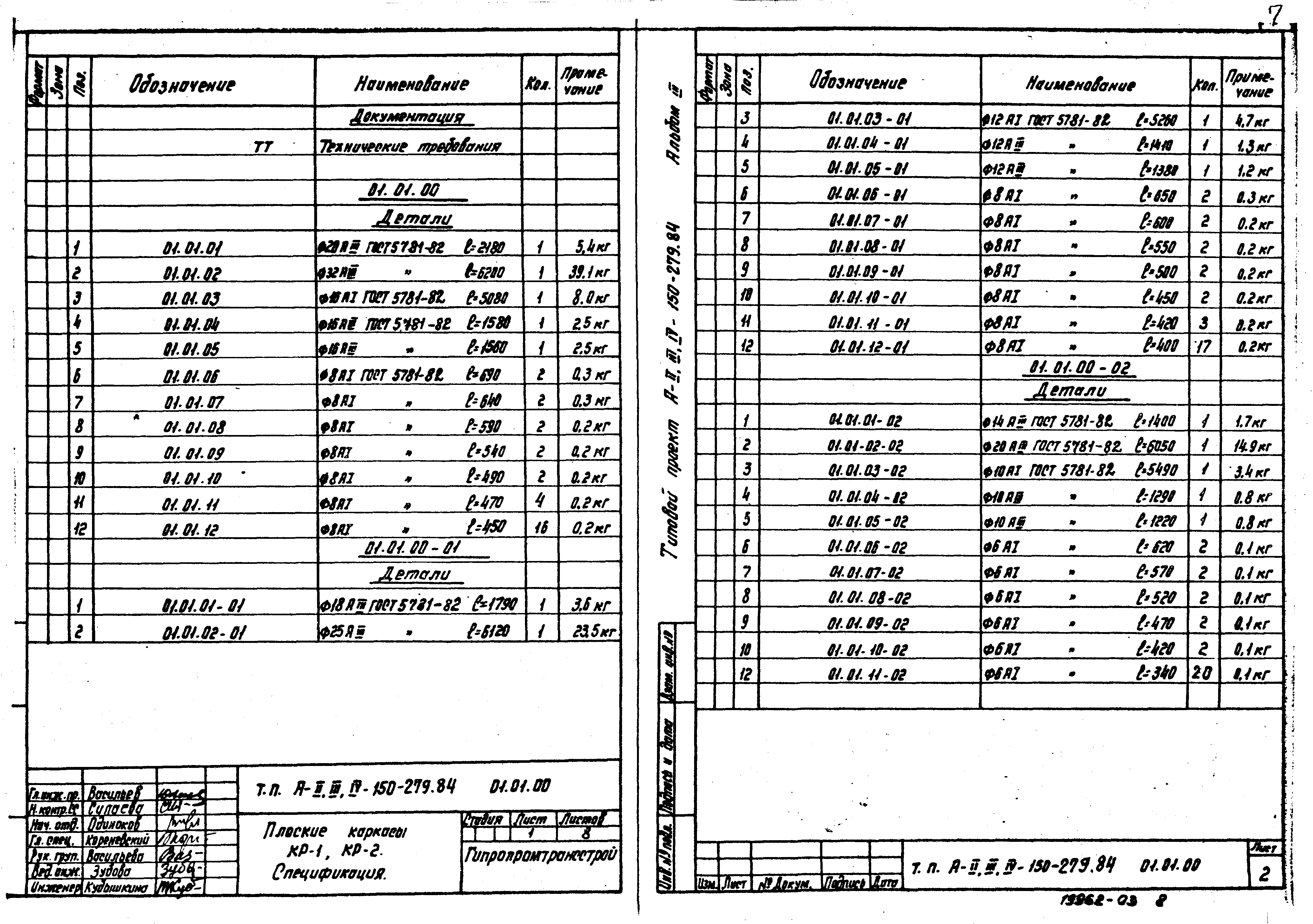 Типовой проект A-II,III,IV-150-279.84