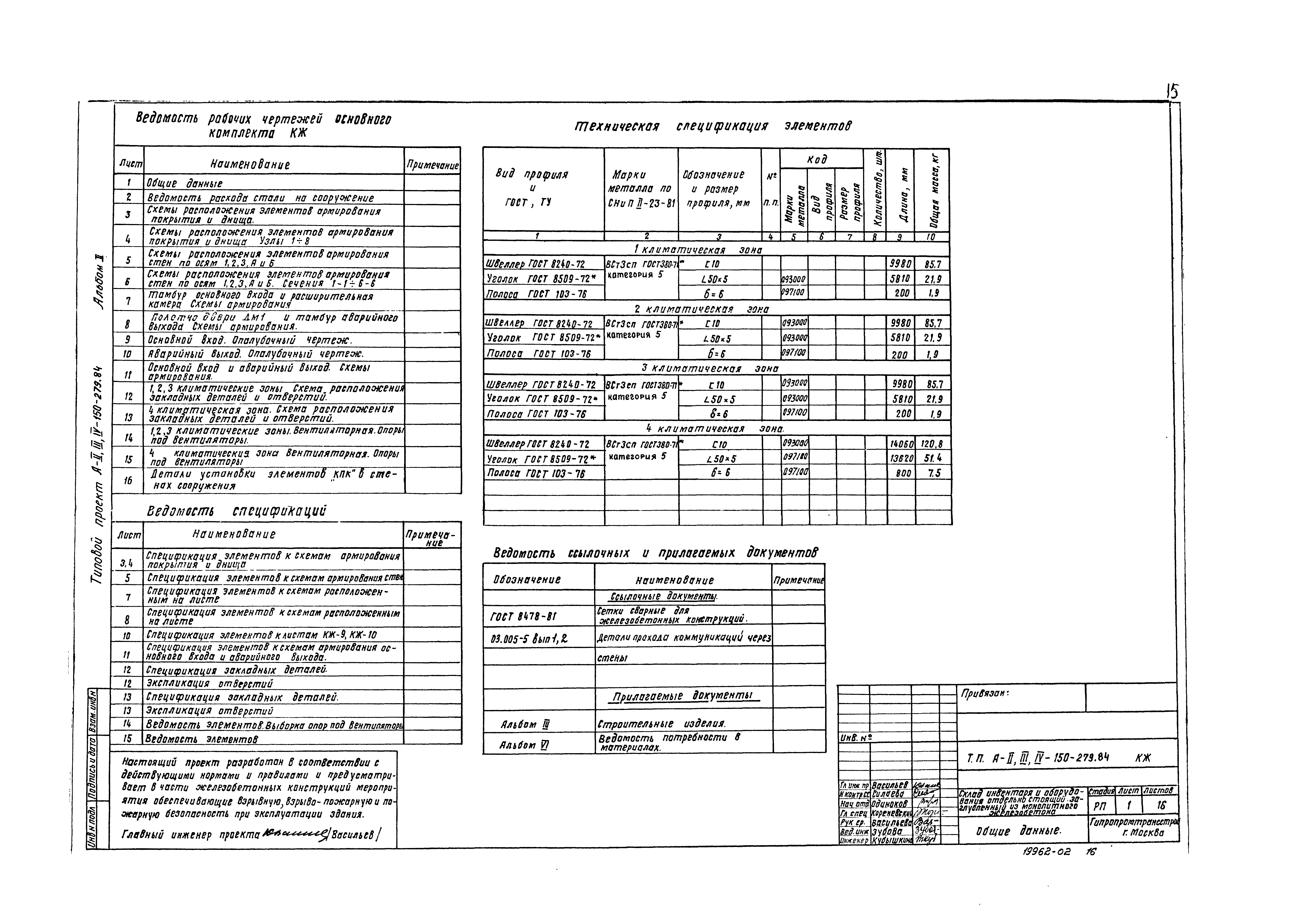 Типовой проект A-II,III,IV-150-279.84