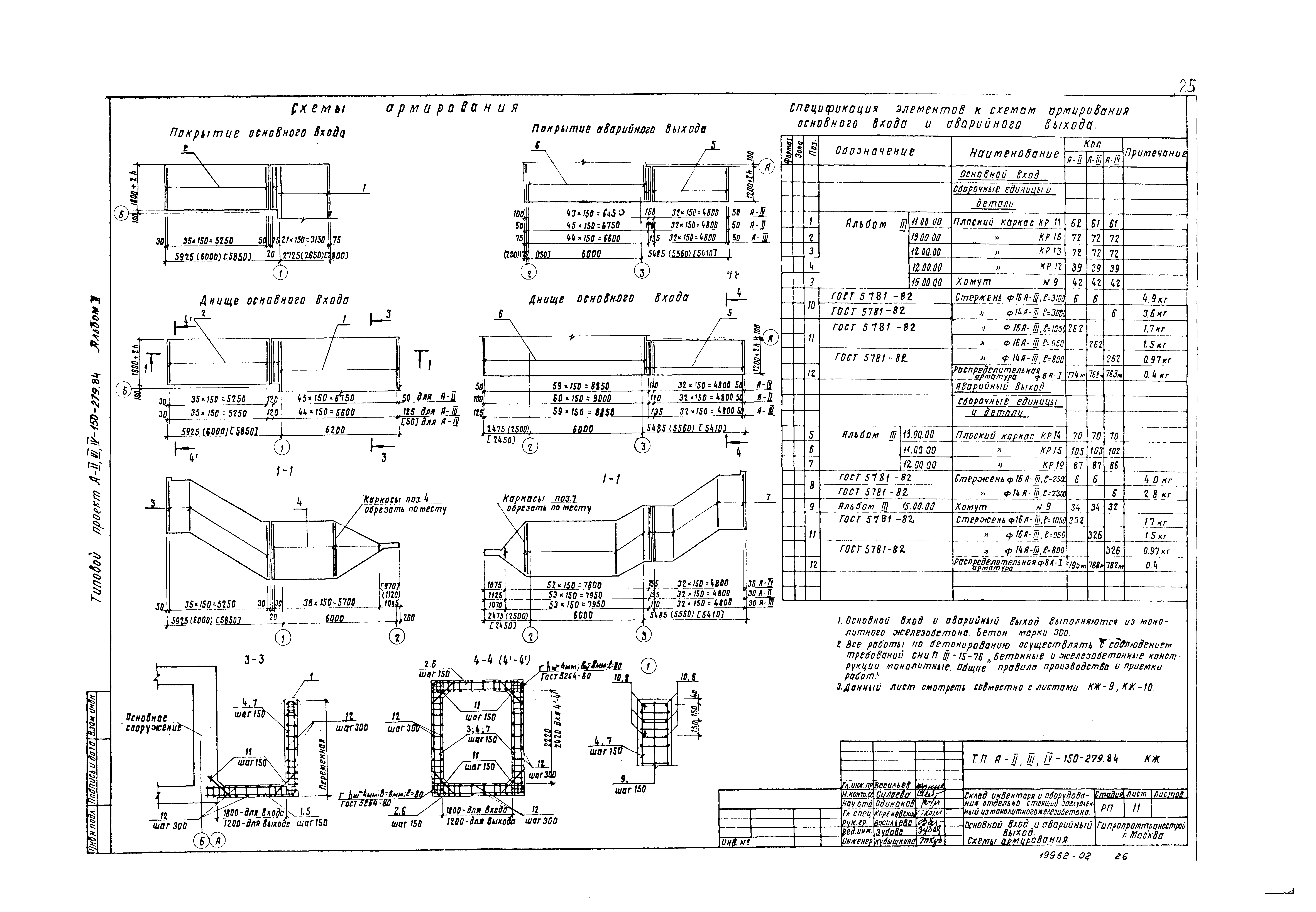 Типовой проект A-II,III,IV-150-279.84