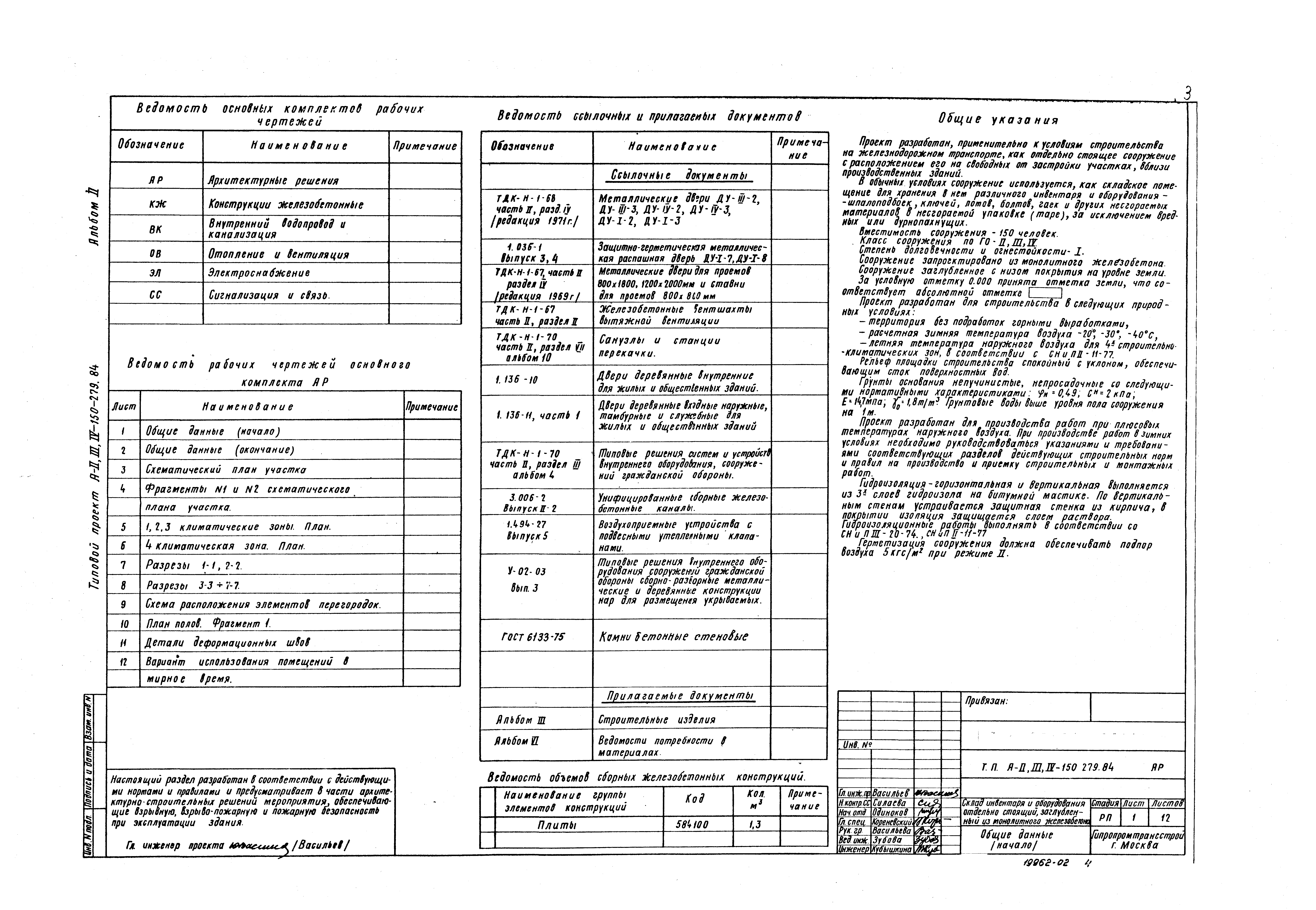 Типовой проект A-II,III,IV-150-279.84