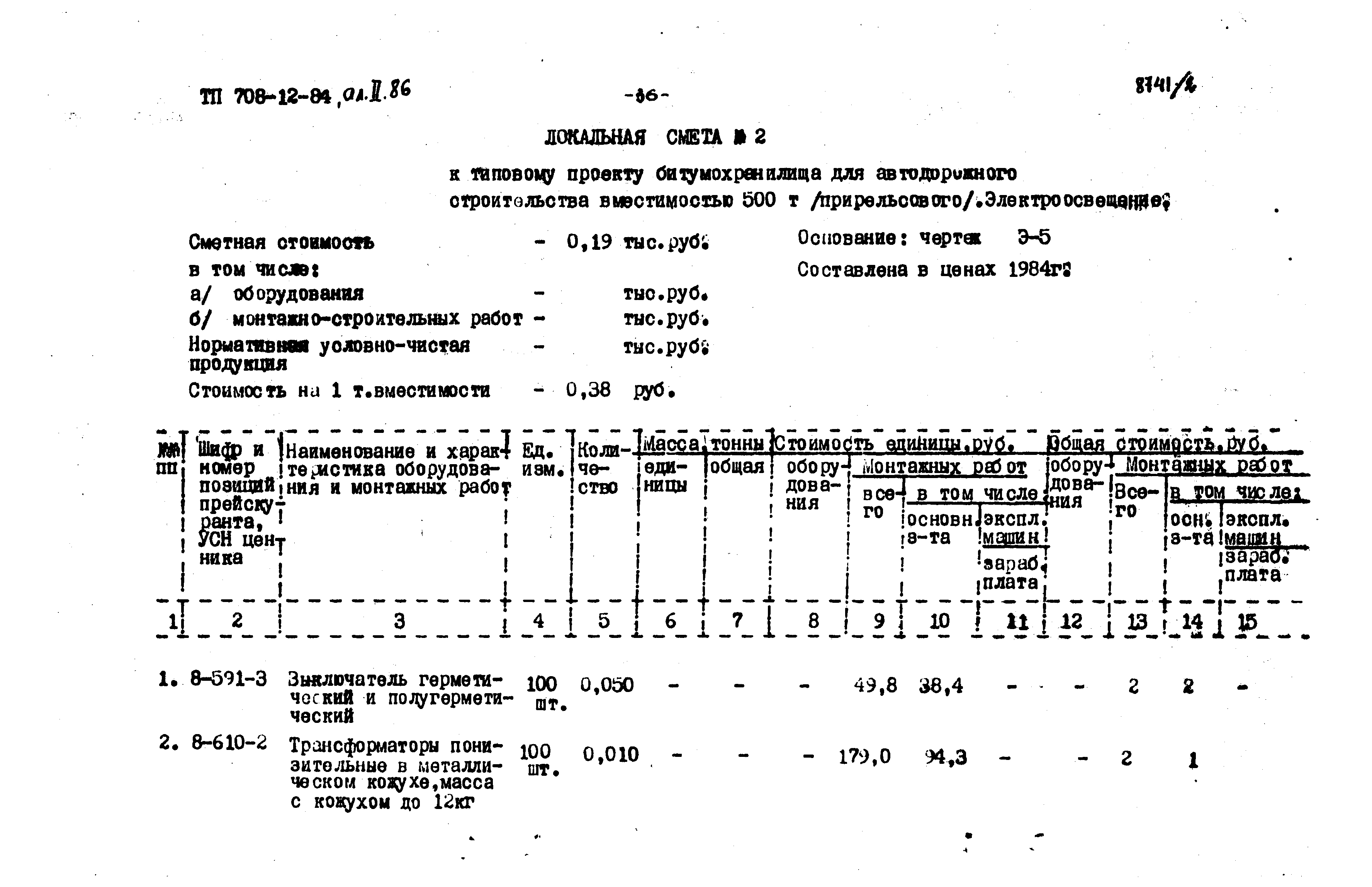 Типовой проект 708-12.84