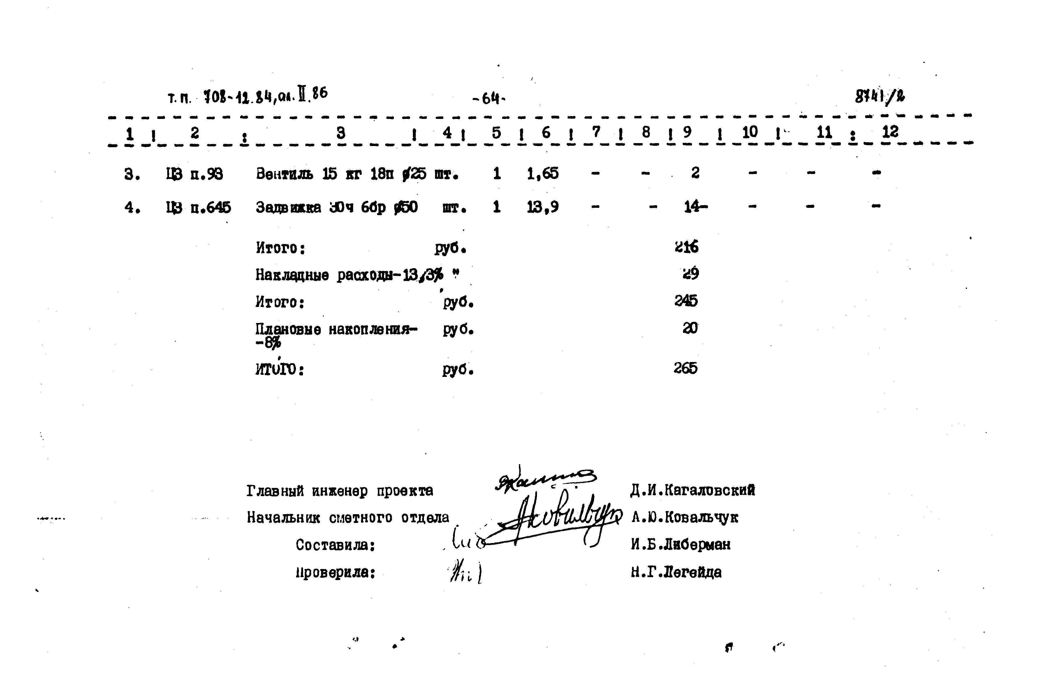 Типовой проект 708-12.84