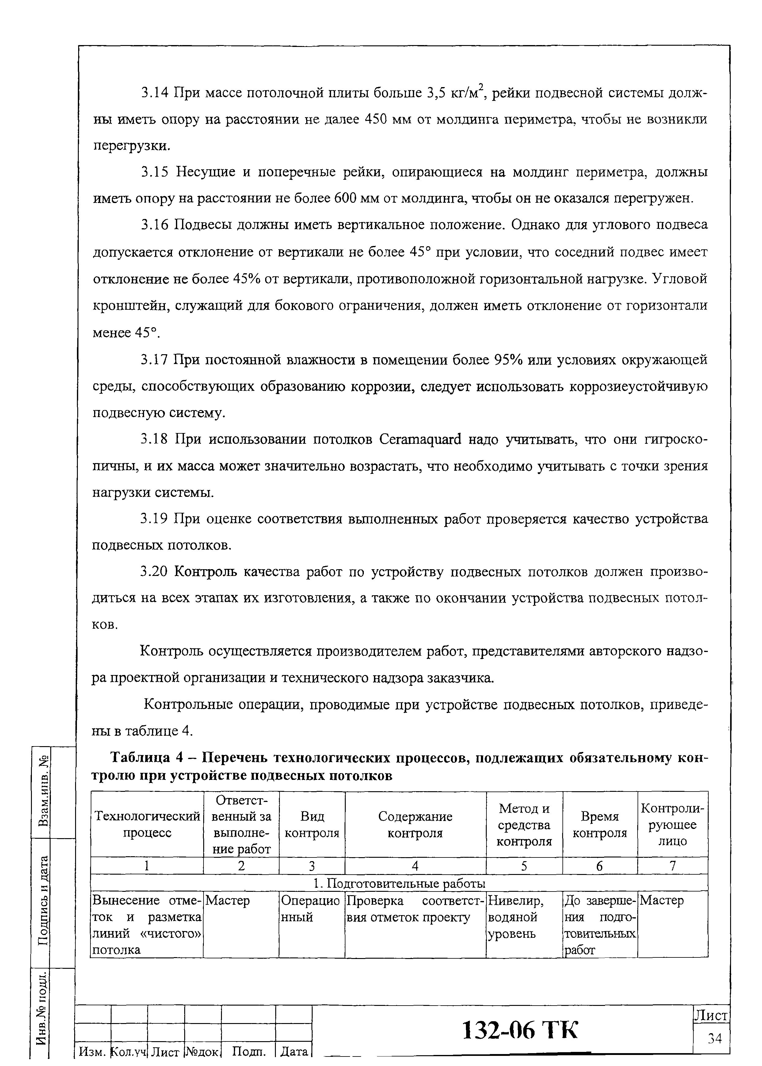 Технологическая карта 132-06 ТК