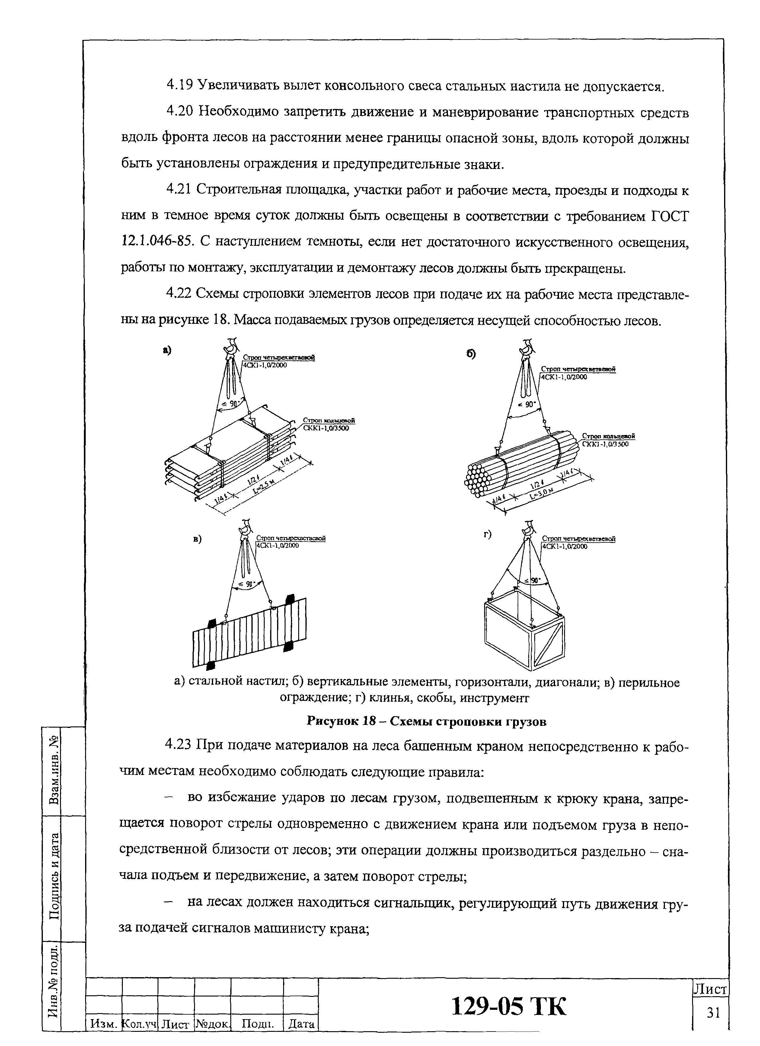 Технологическая карта 129-05 ТК