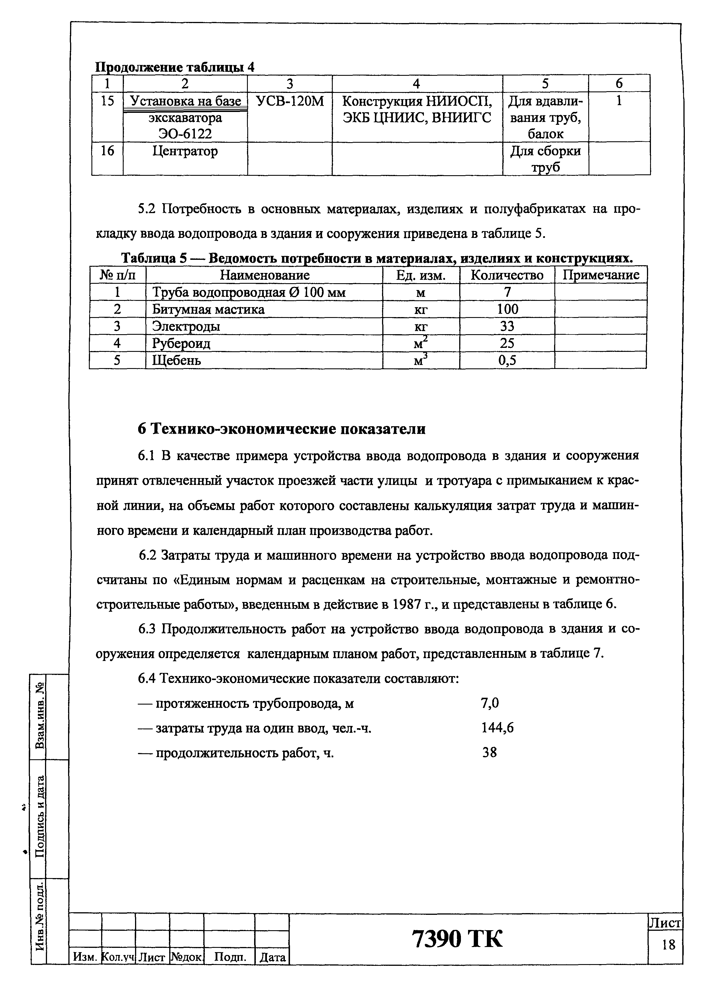 Технологическая карта 7390 ТК