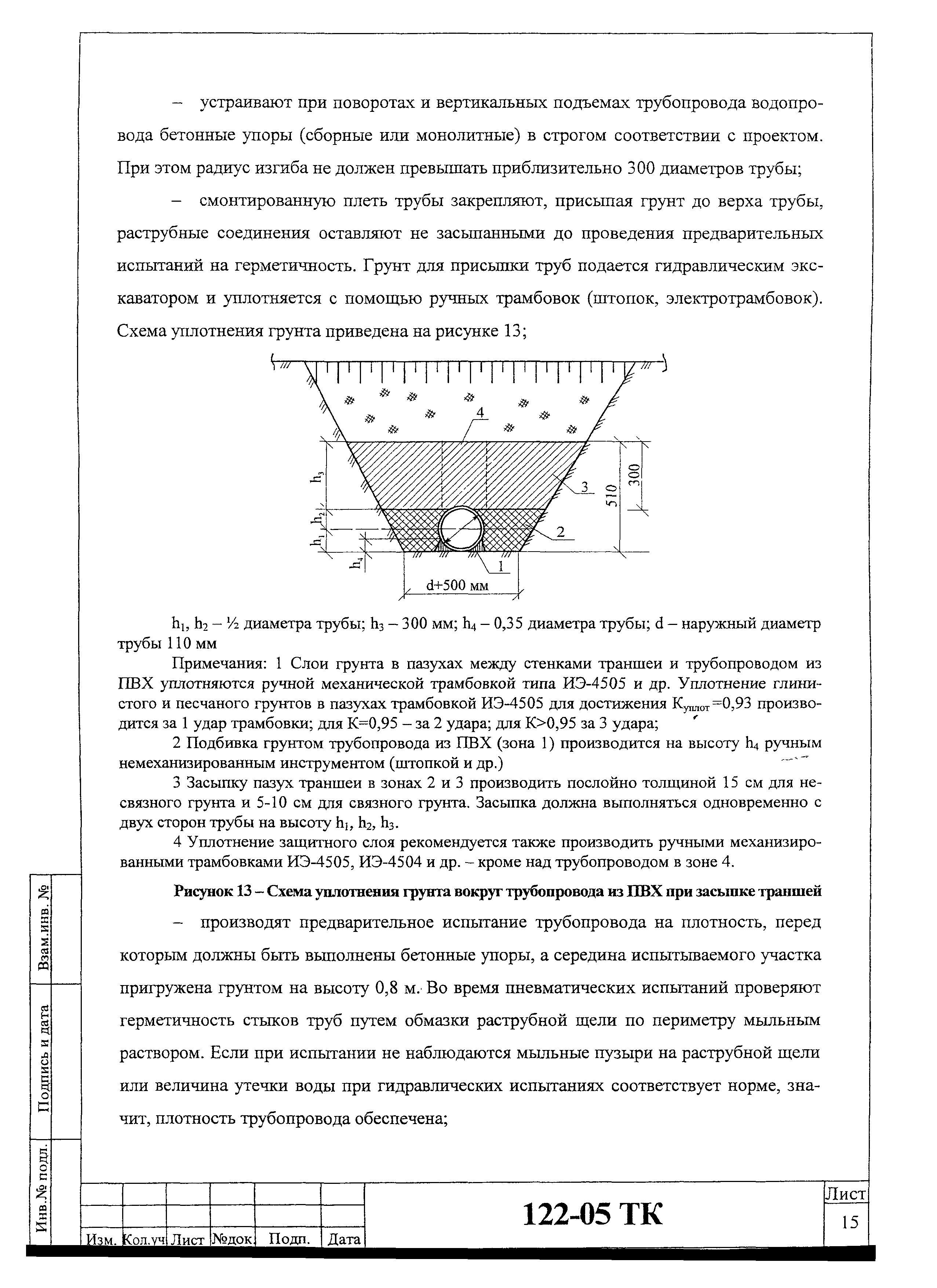 Технологическая карта 122-05 ТК