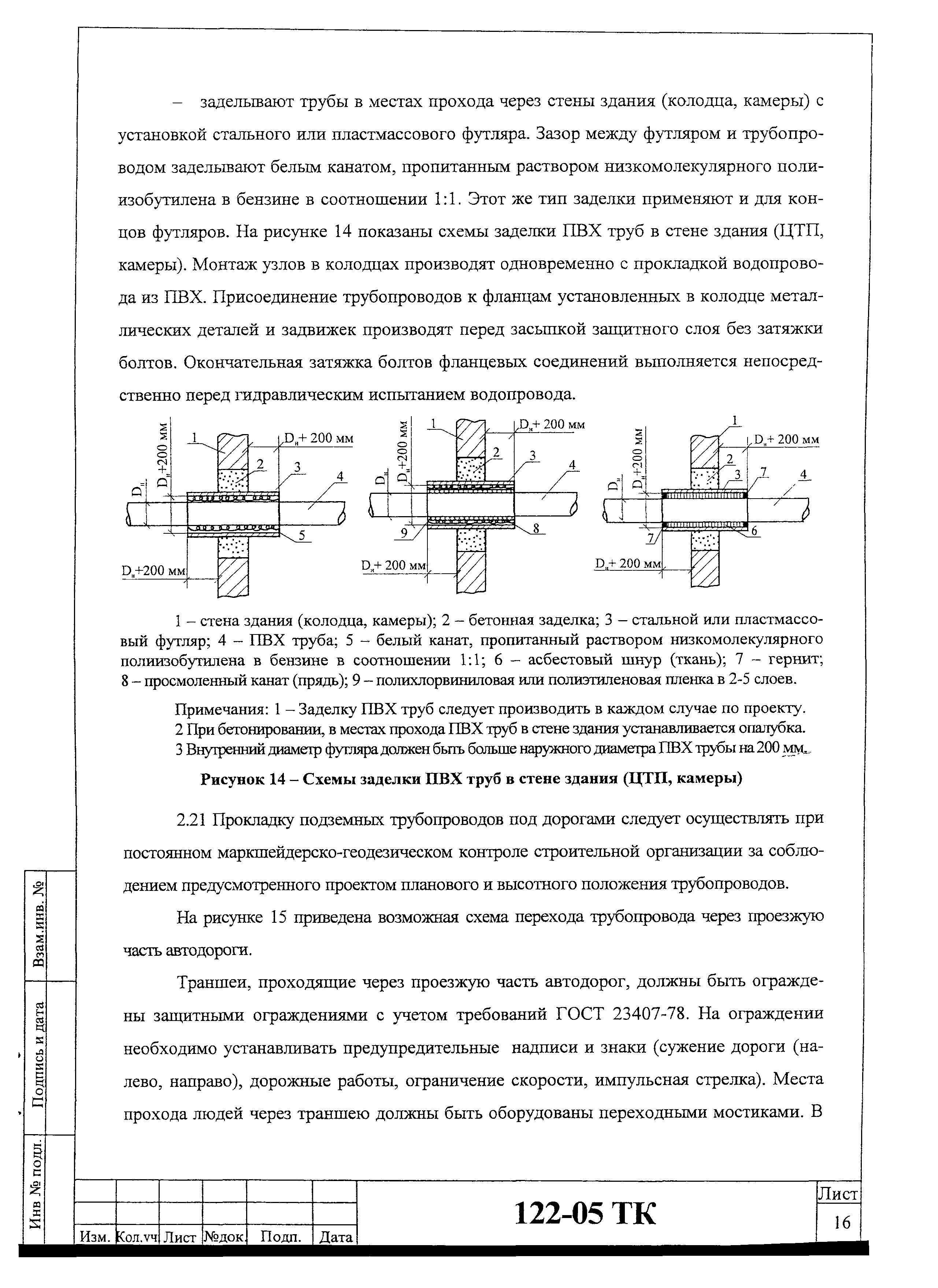 Технологическая карта 122-05 ТК